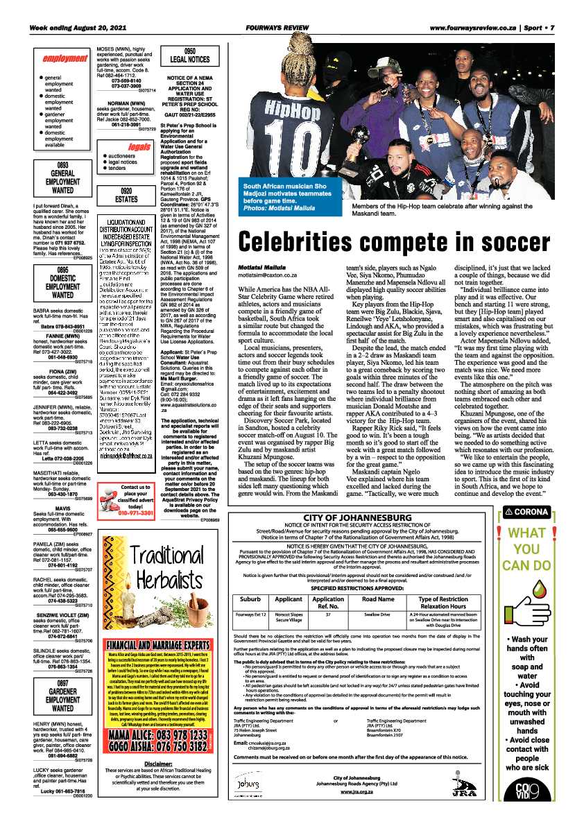 Fourways Review  20 August 2021 page 7