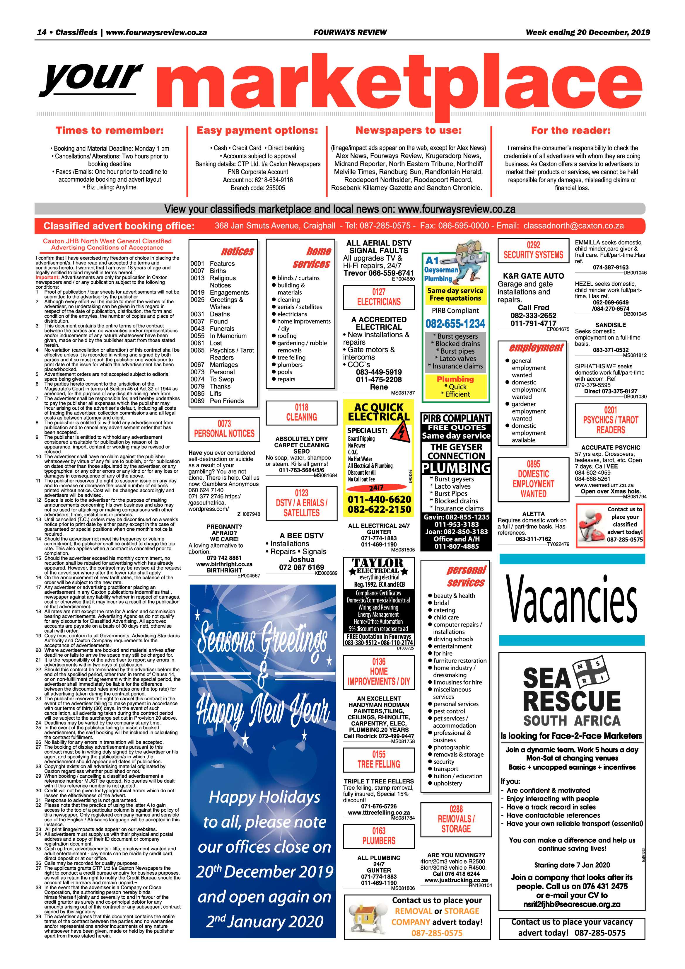 Fourways Review 20 December 2019 page 14