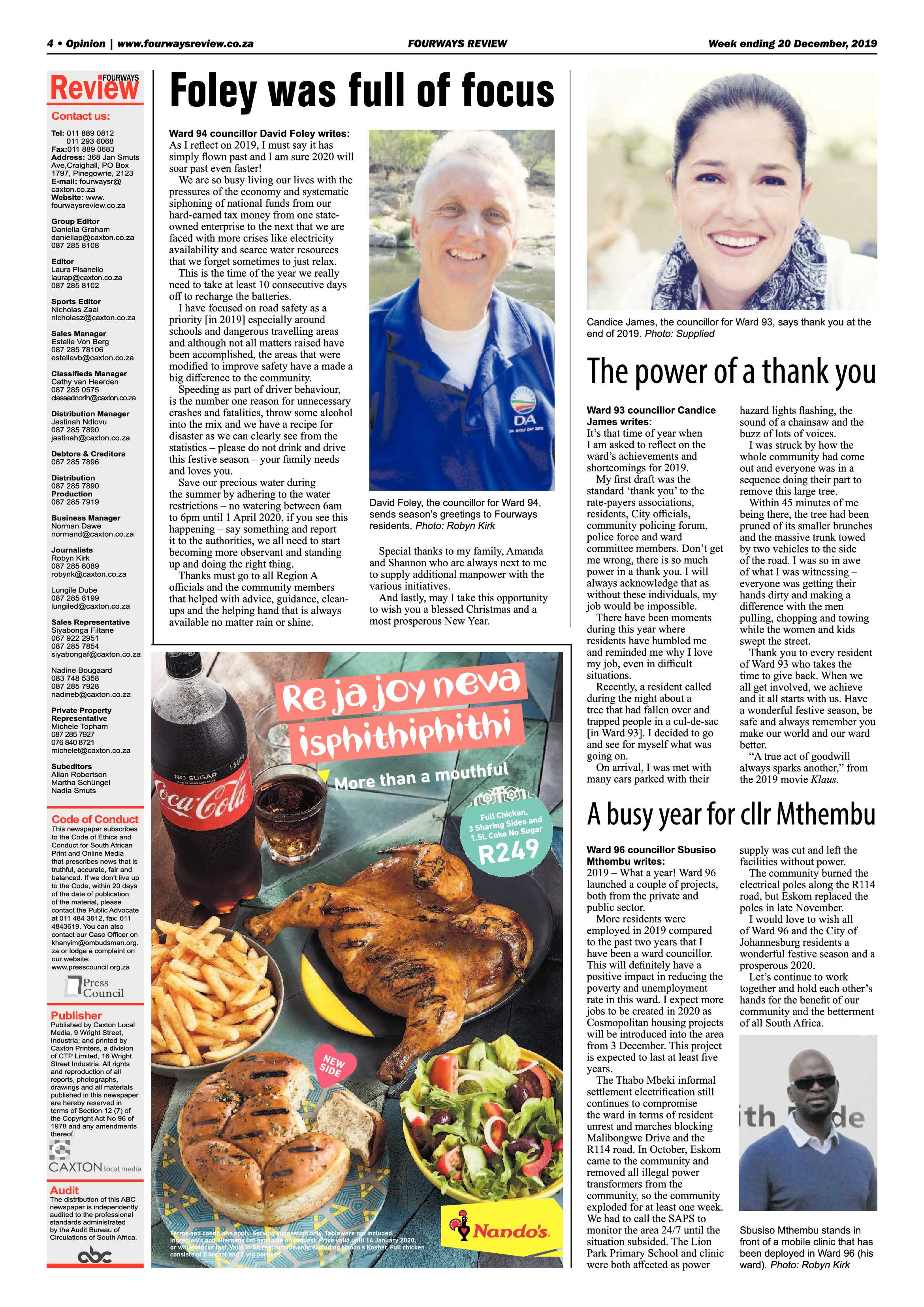 Fourways Review 20 December 2019 page 4