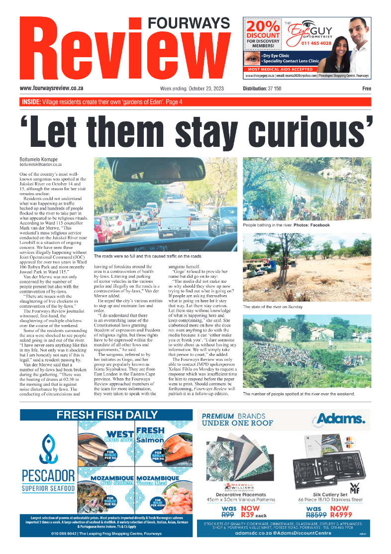 Fourways Review 20 October 2023 page 1