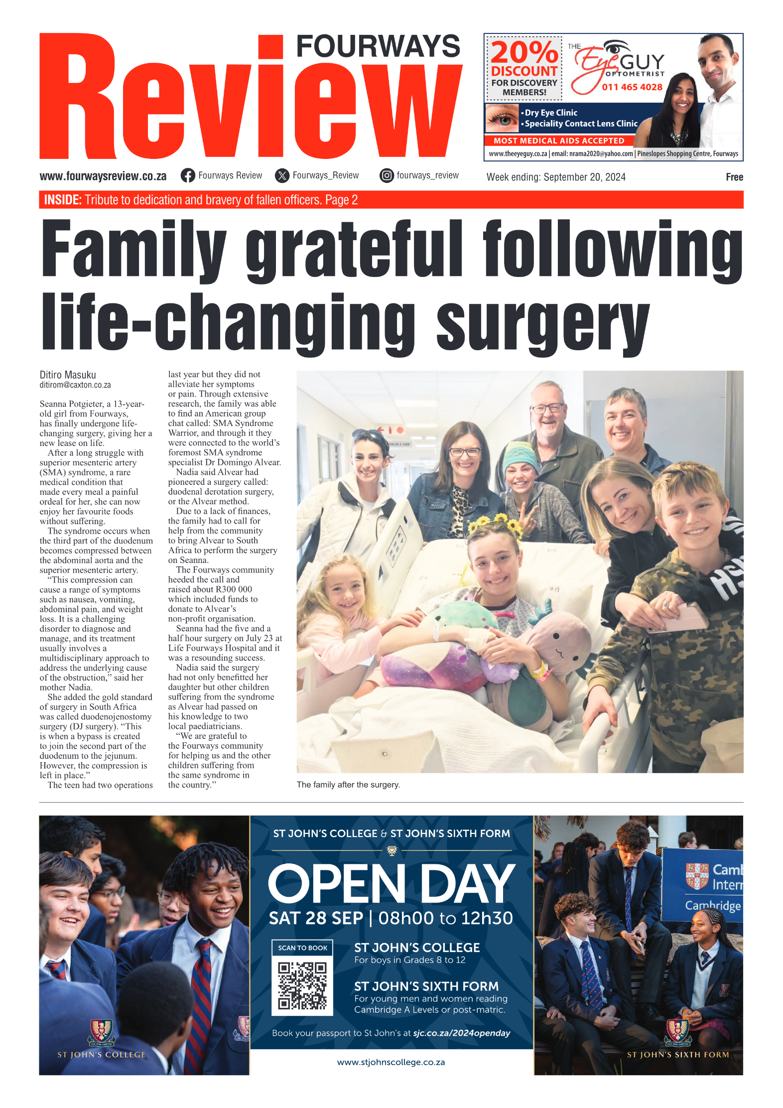 Fourways Review 20 September 2024 page 1