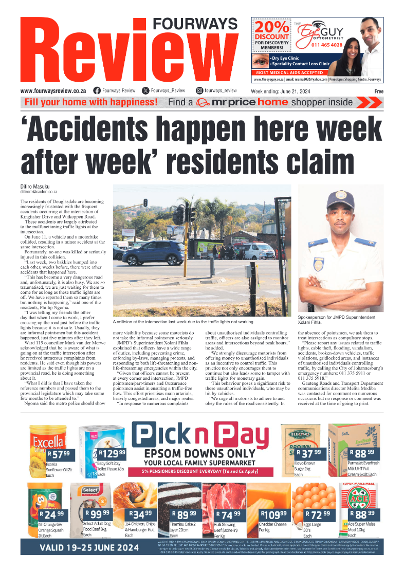 Fourways Review 21 June 2024 page 1