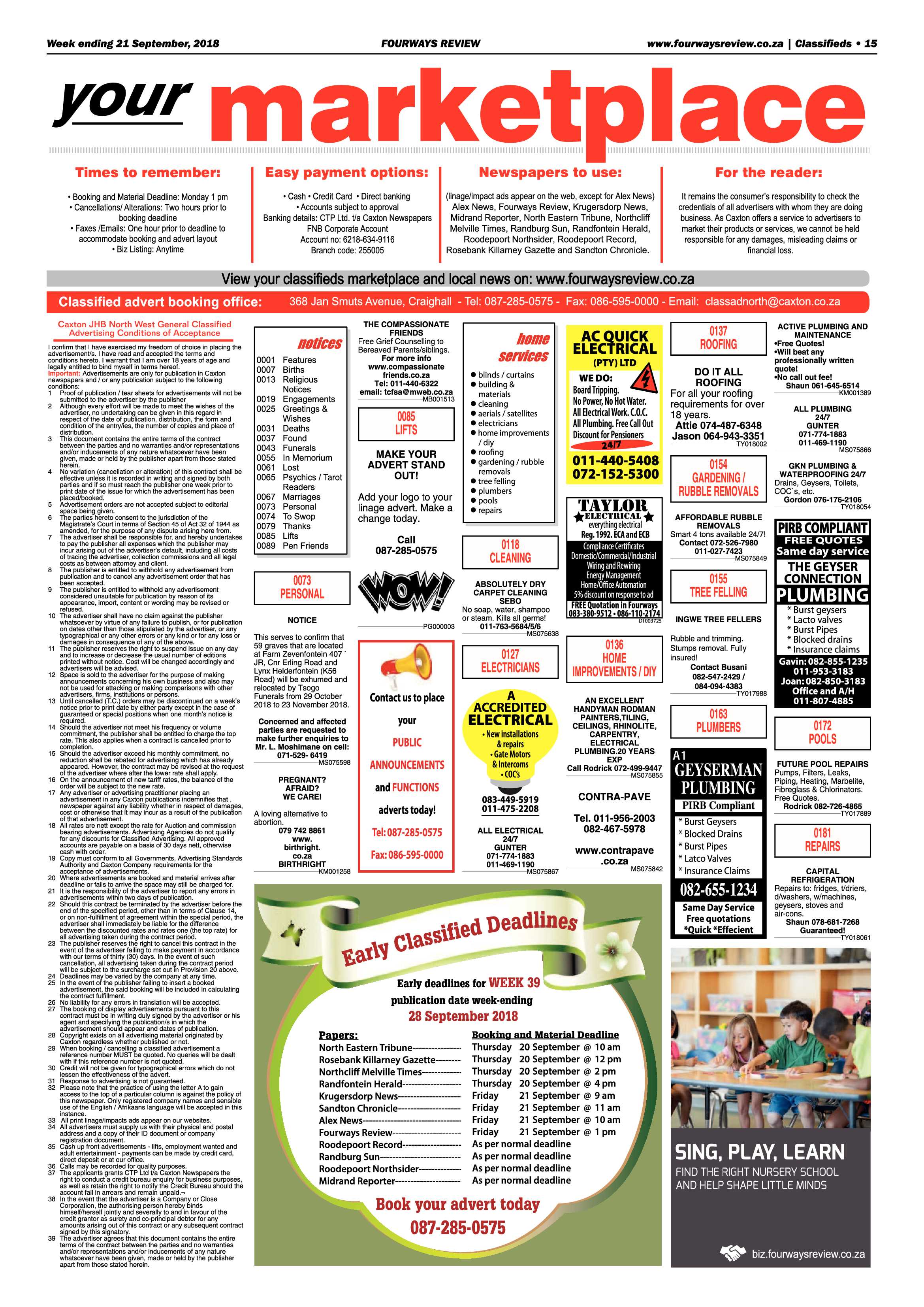 Fourways Review 21 September, 2018 page 15