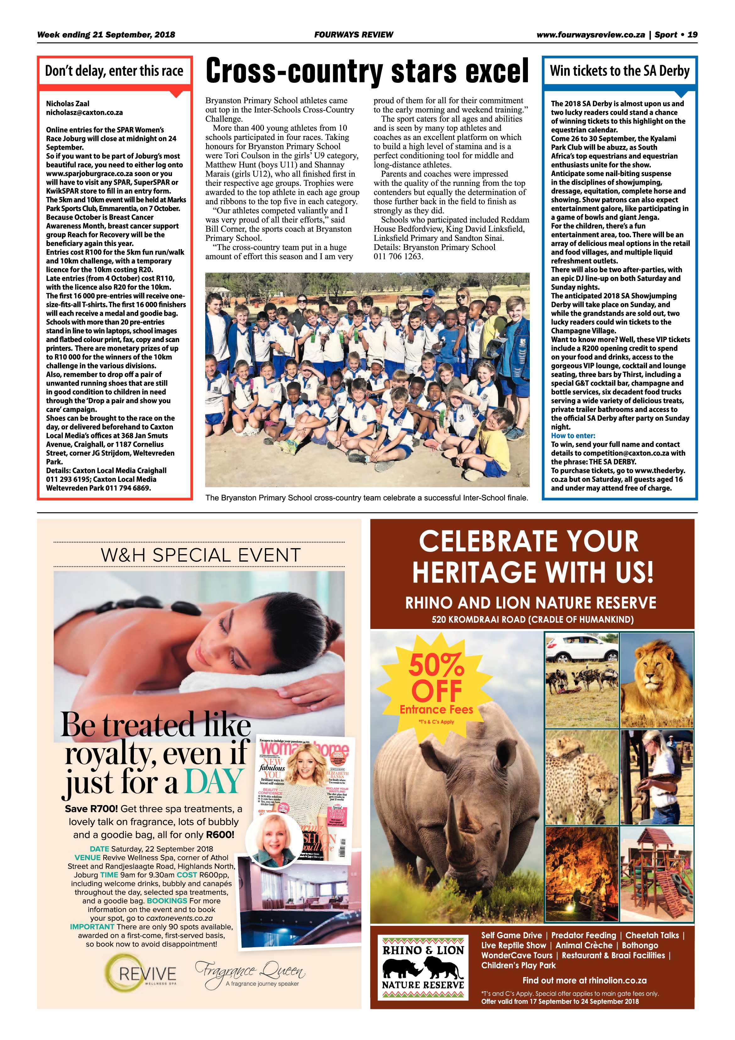 Fourways Review 21 September, 2018 page 19
