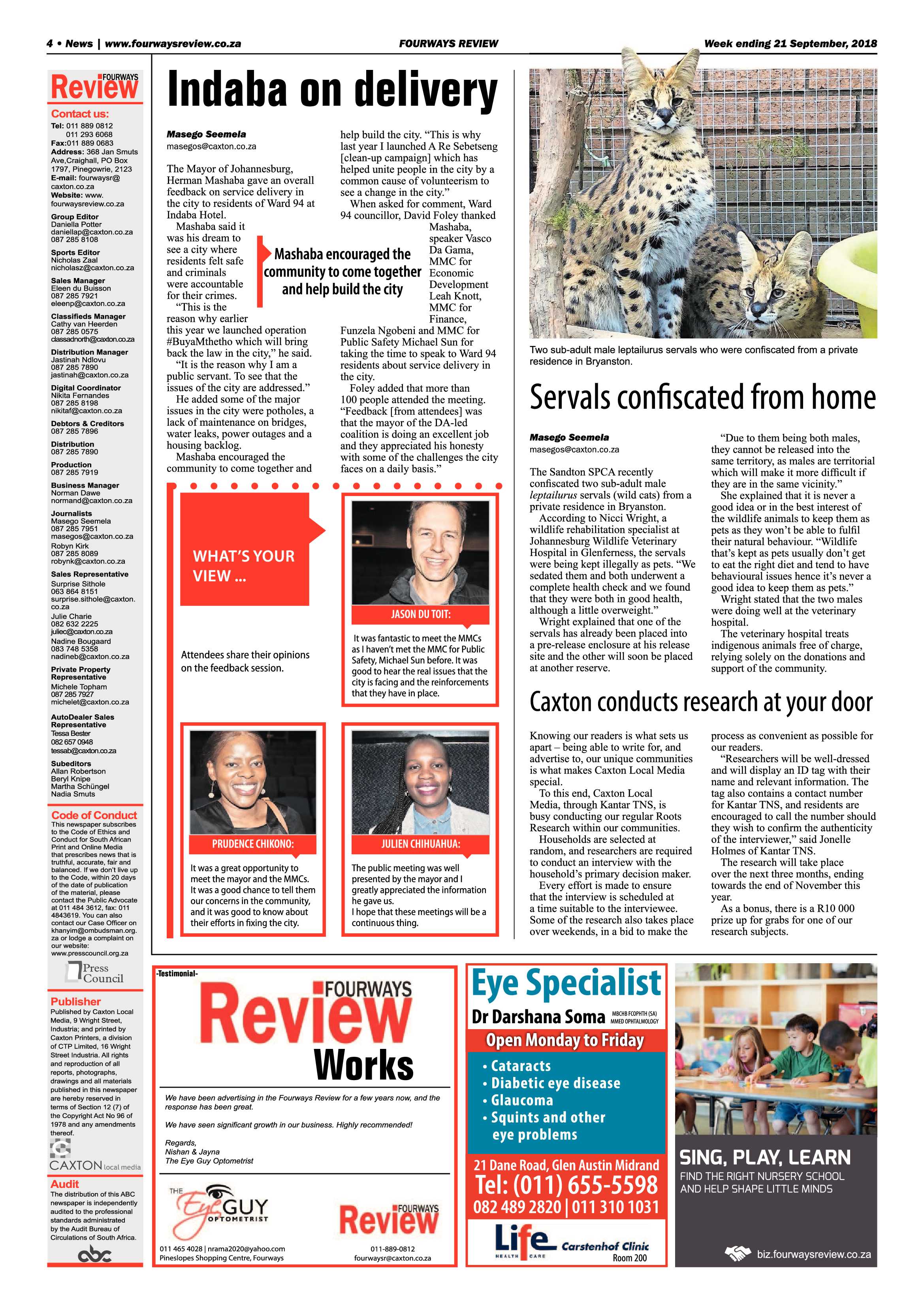 Fourways Review 21 September, 2018 page 4