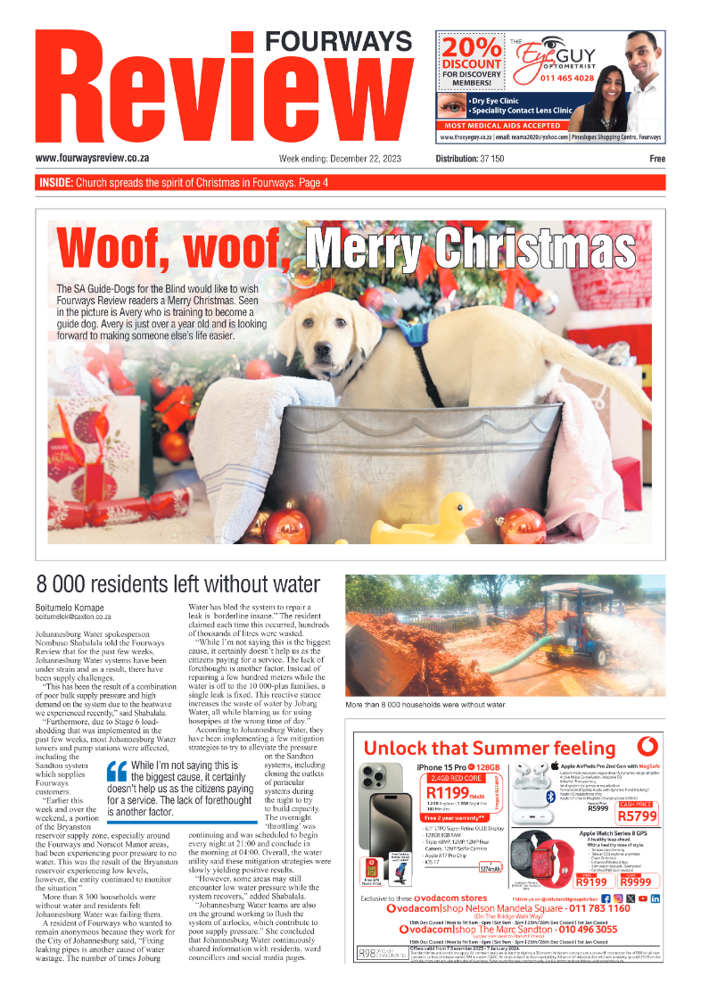 Fourways Review 22 December 2023 page 1