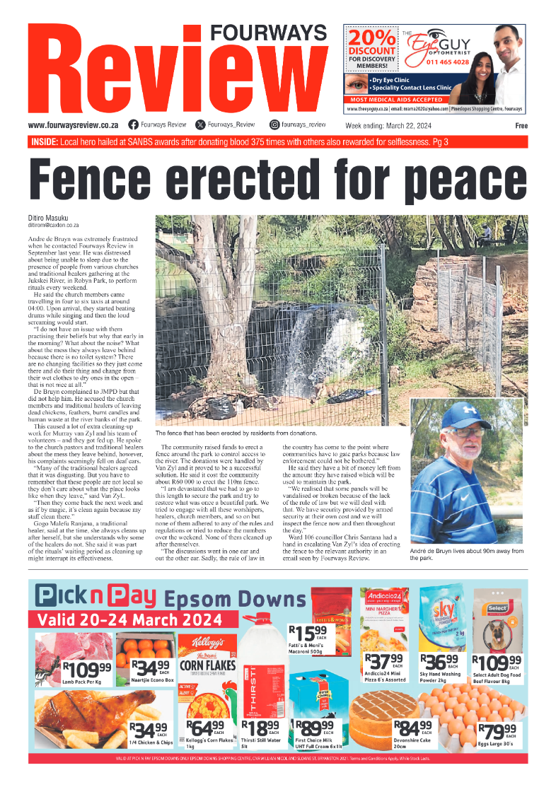 Fourways Review 22 March 2024 page 1