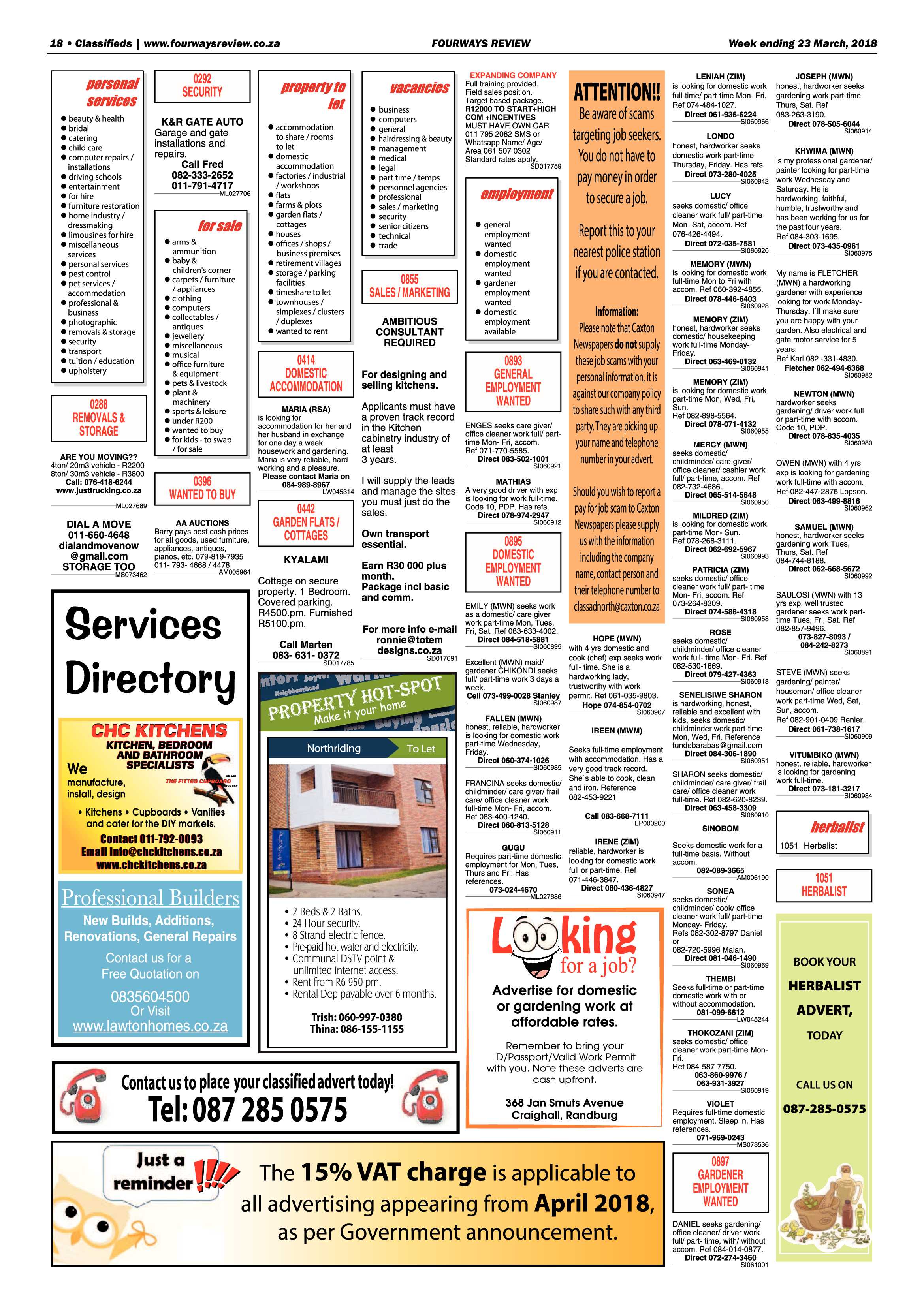 Fourways Review 23 March 2018 page 18