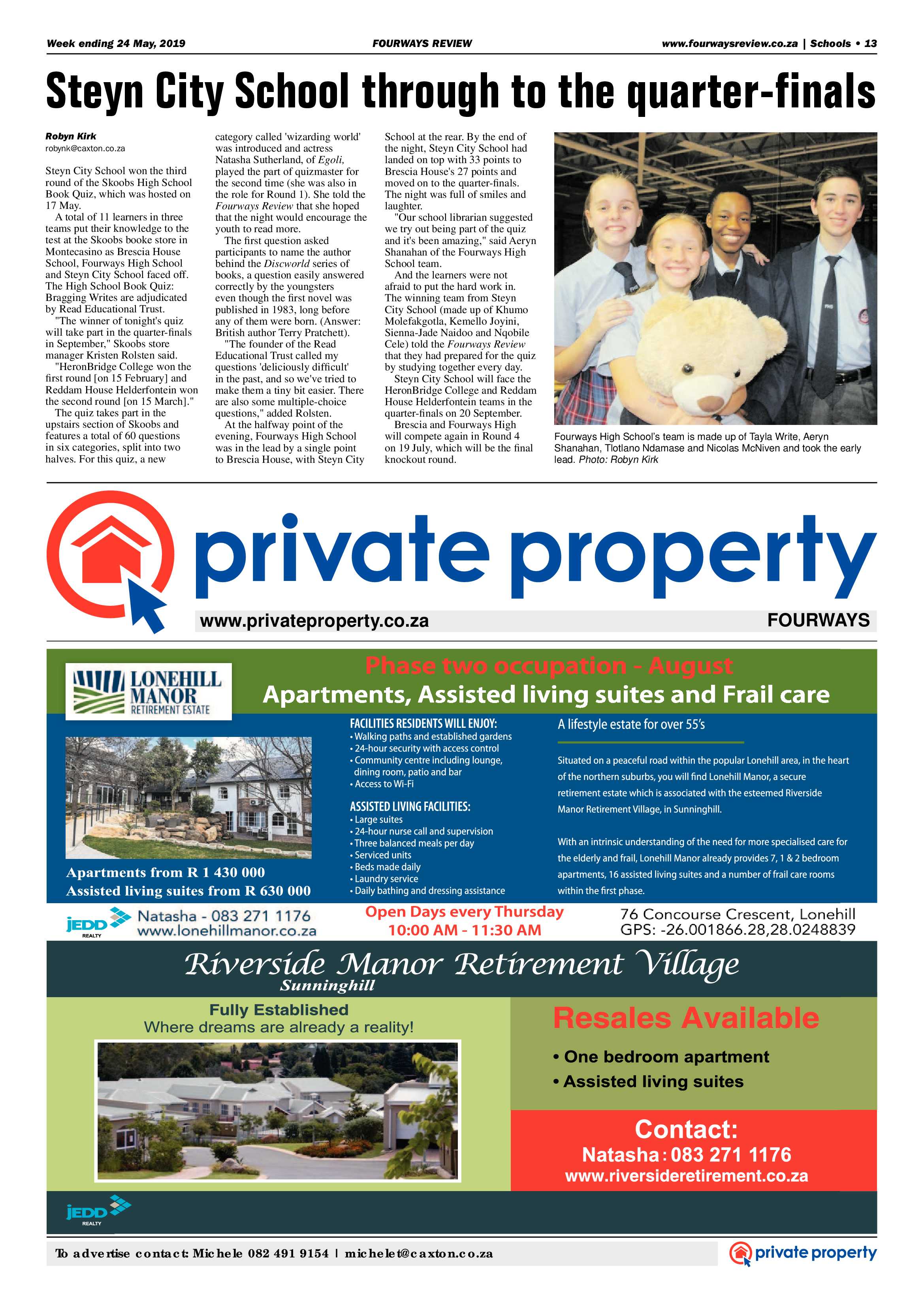 Fourways Review 24 May, 2019 page 13