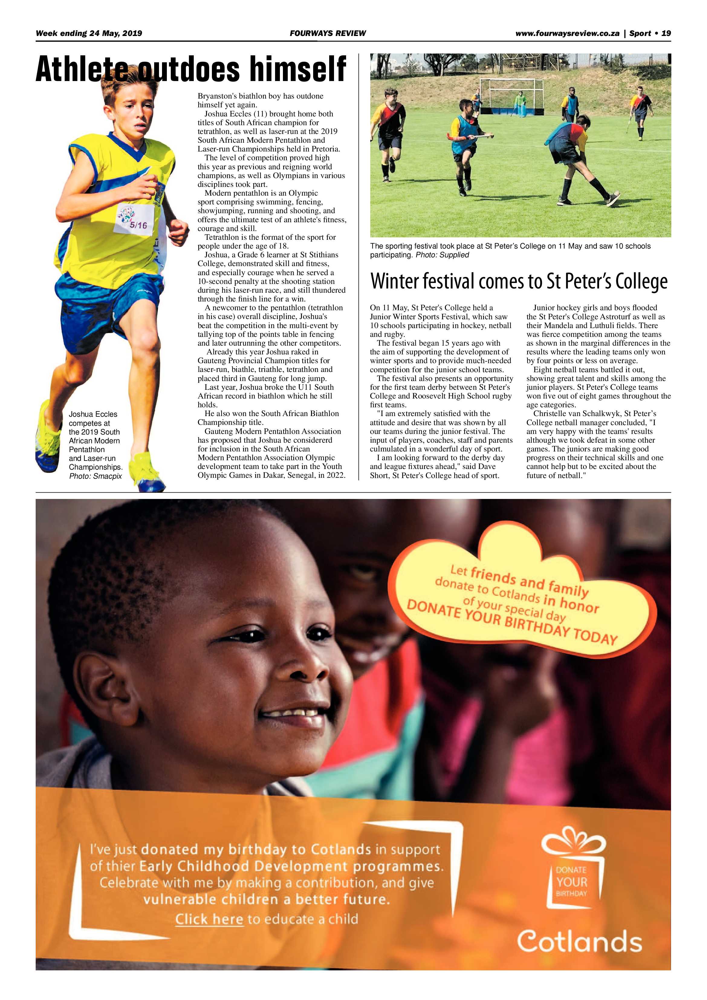 Fourways Review 24 May, 2019 page 19
