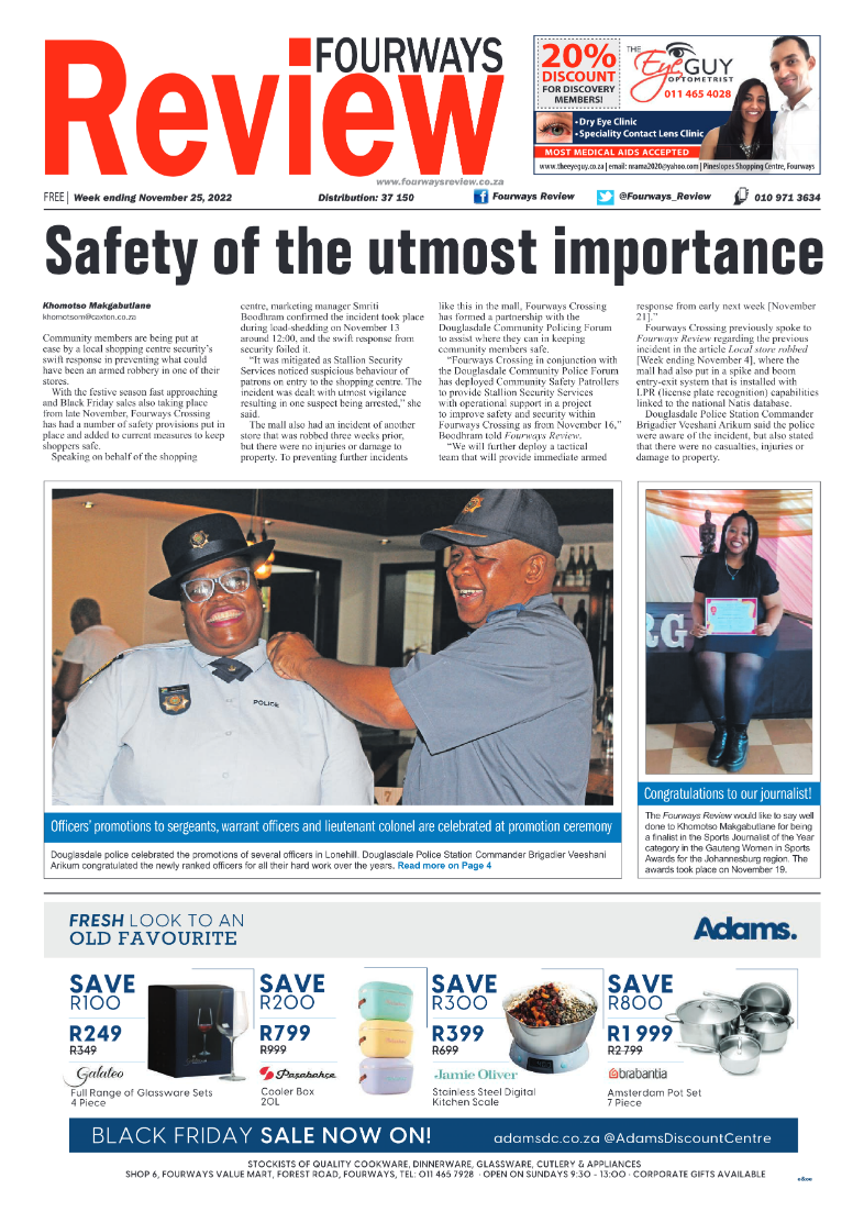 Fourways Review 25 Nov 2022 page 1