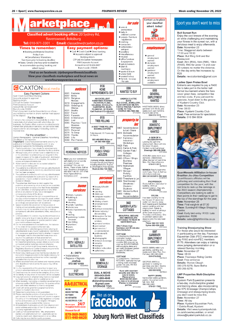 Fourways Review 25 Nov 2022 page 26