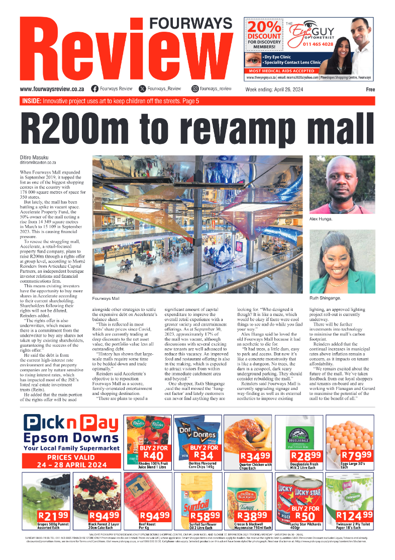 Fourways Review 26 April 2024 page 1