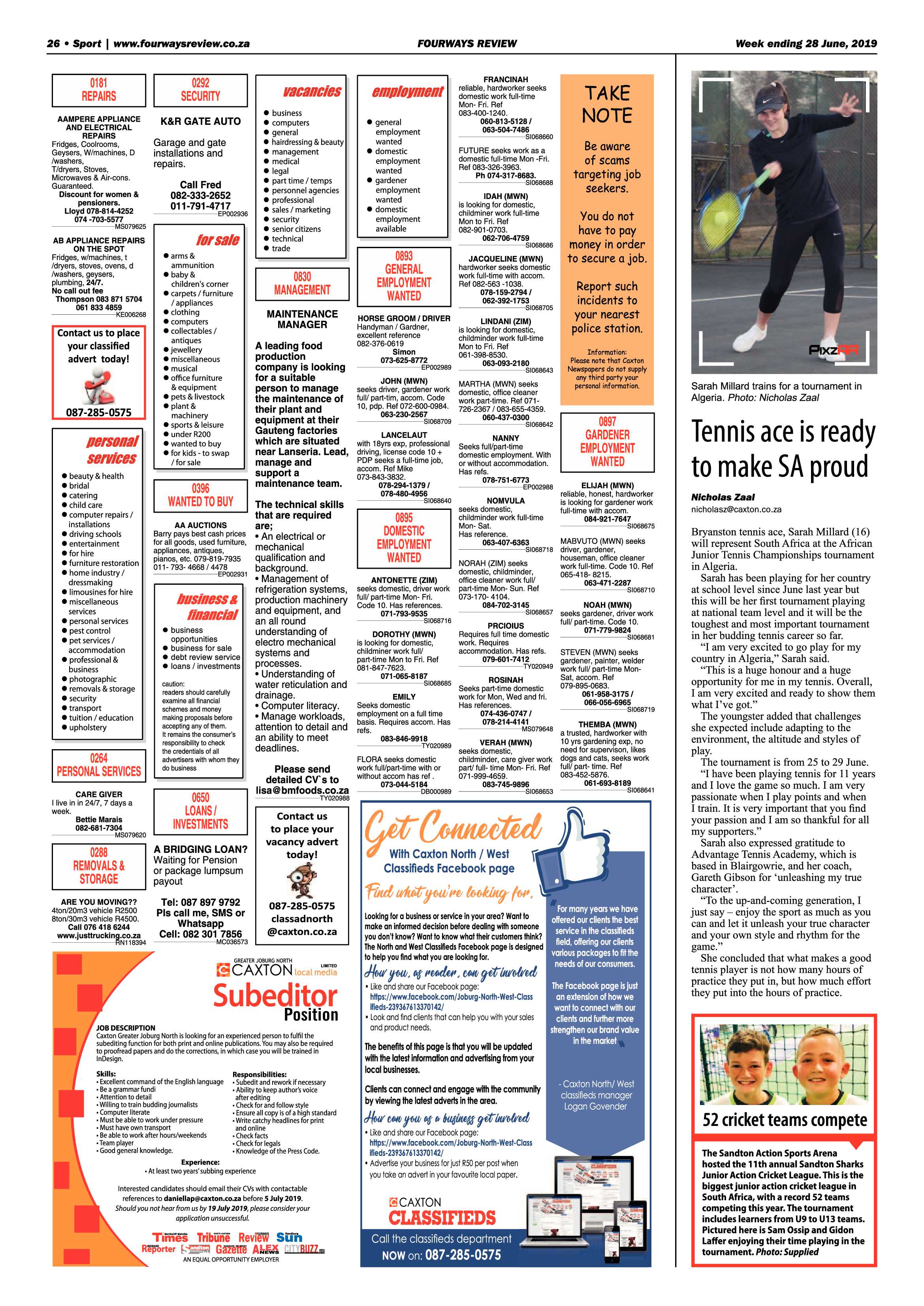 Fourways Review 26 June, 2019 page 26