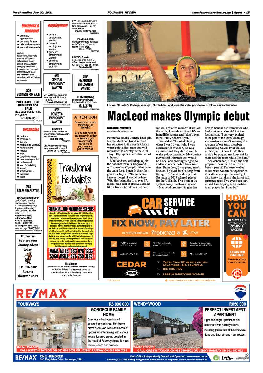 Fourways Review 27 July 2021 page 17