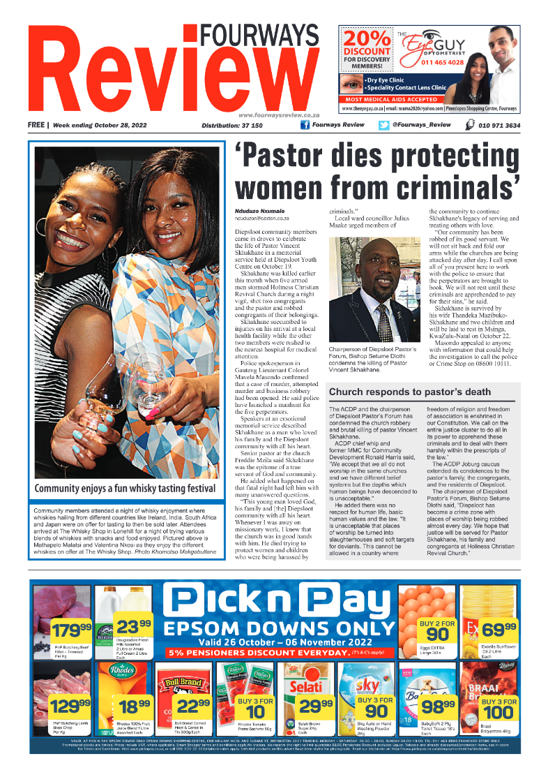 Fourways Review 28 Oct 2022 page 1