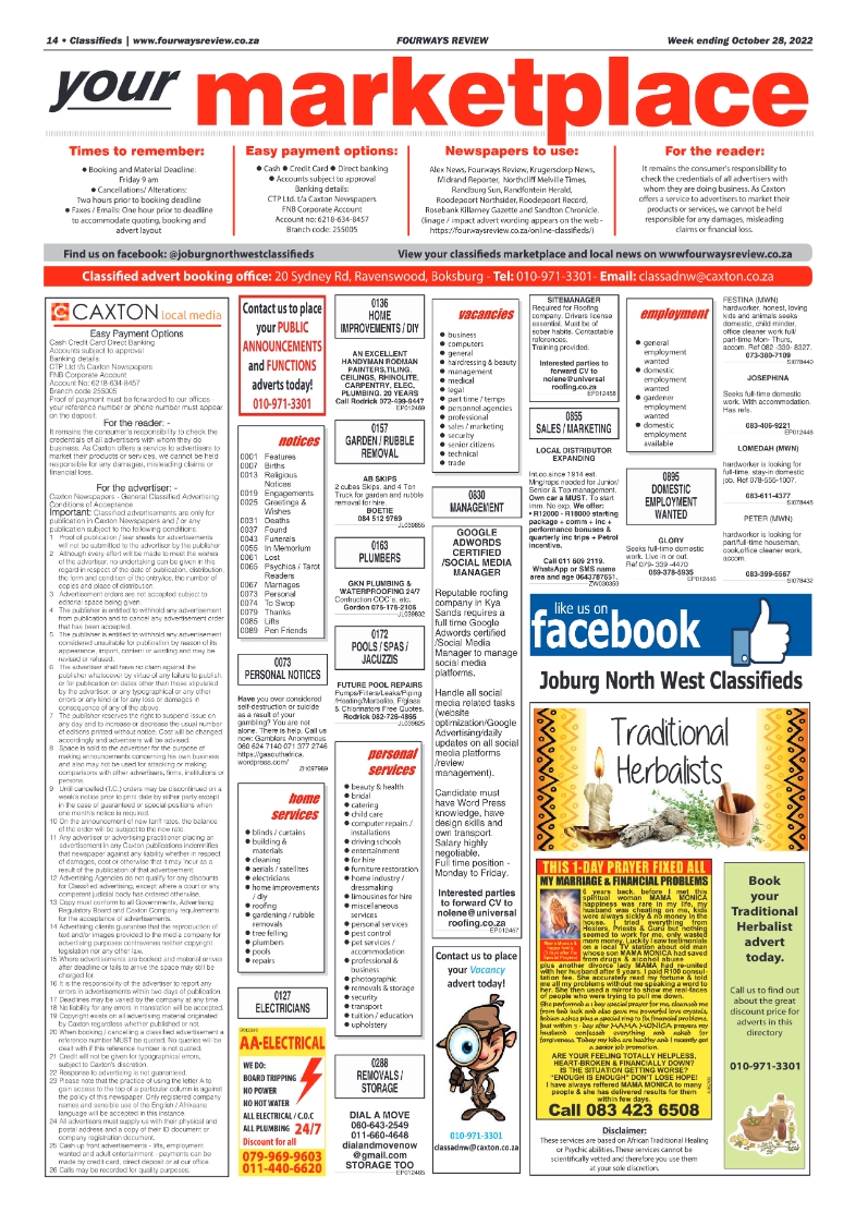 Fourways Review 28 Oct 2022 page 14
