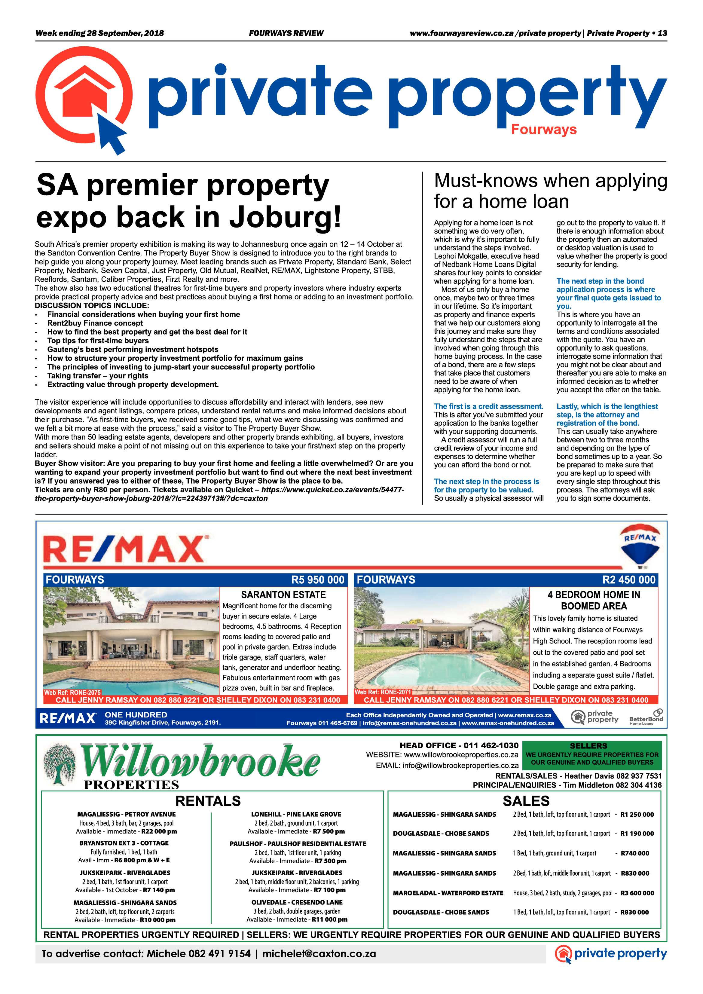 Fourways Review 28 September, 2018 page 13