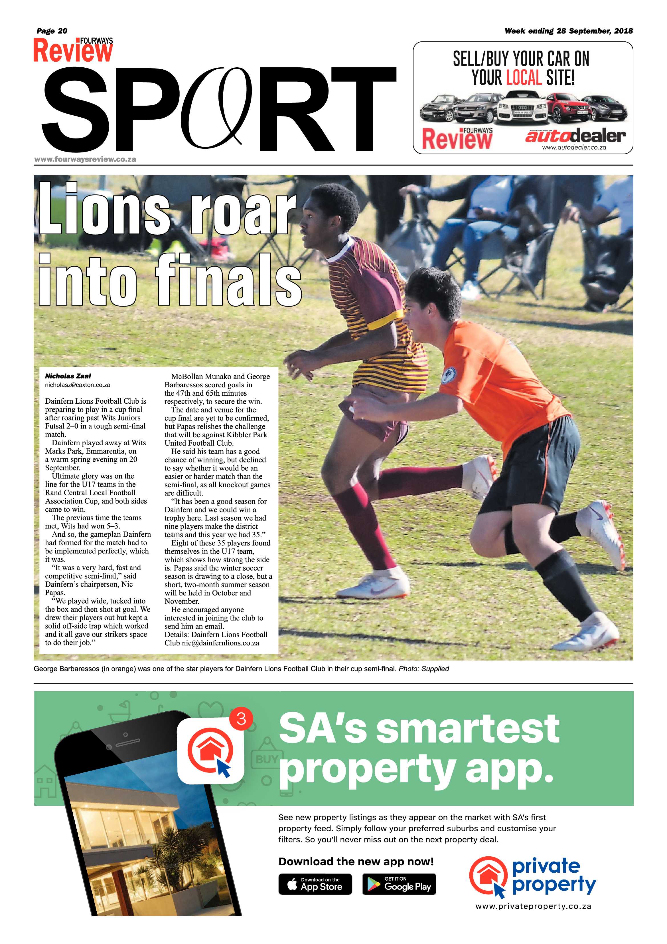 Fourways Review 28 September, 2018 page 20