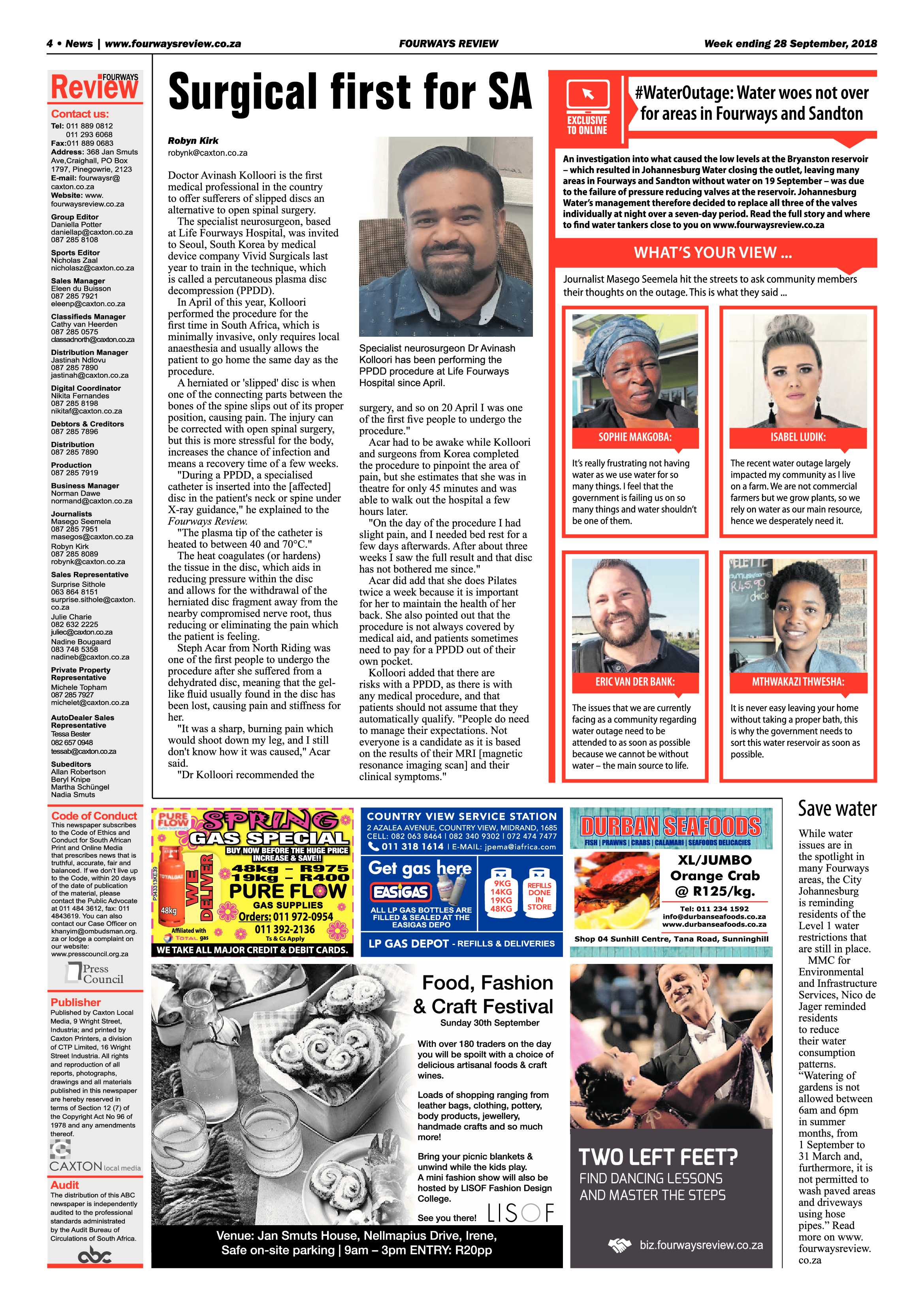 Fourways Review 28 September, 2018 page 4