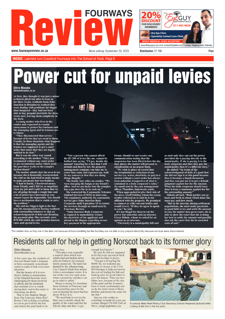 Fourways Review 29 September 2023 page 1