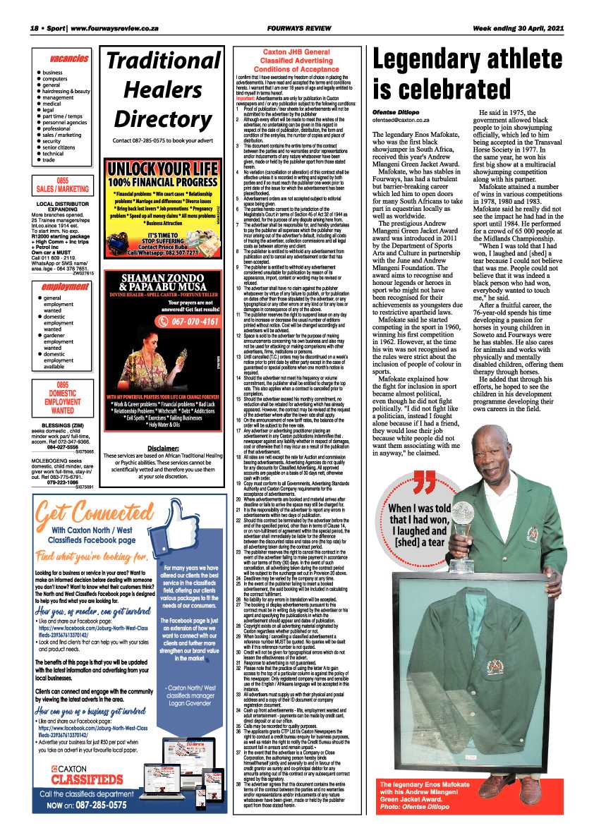Fourways Review 30 April 2021 page 18