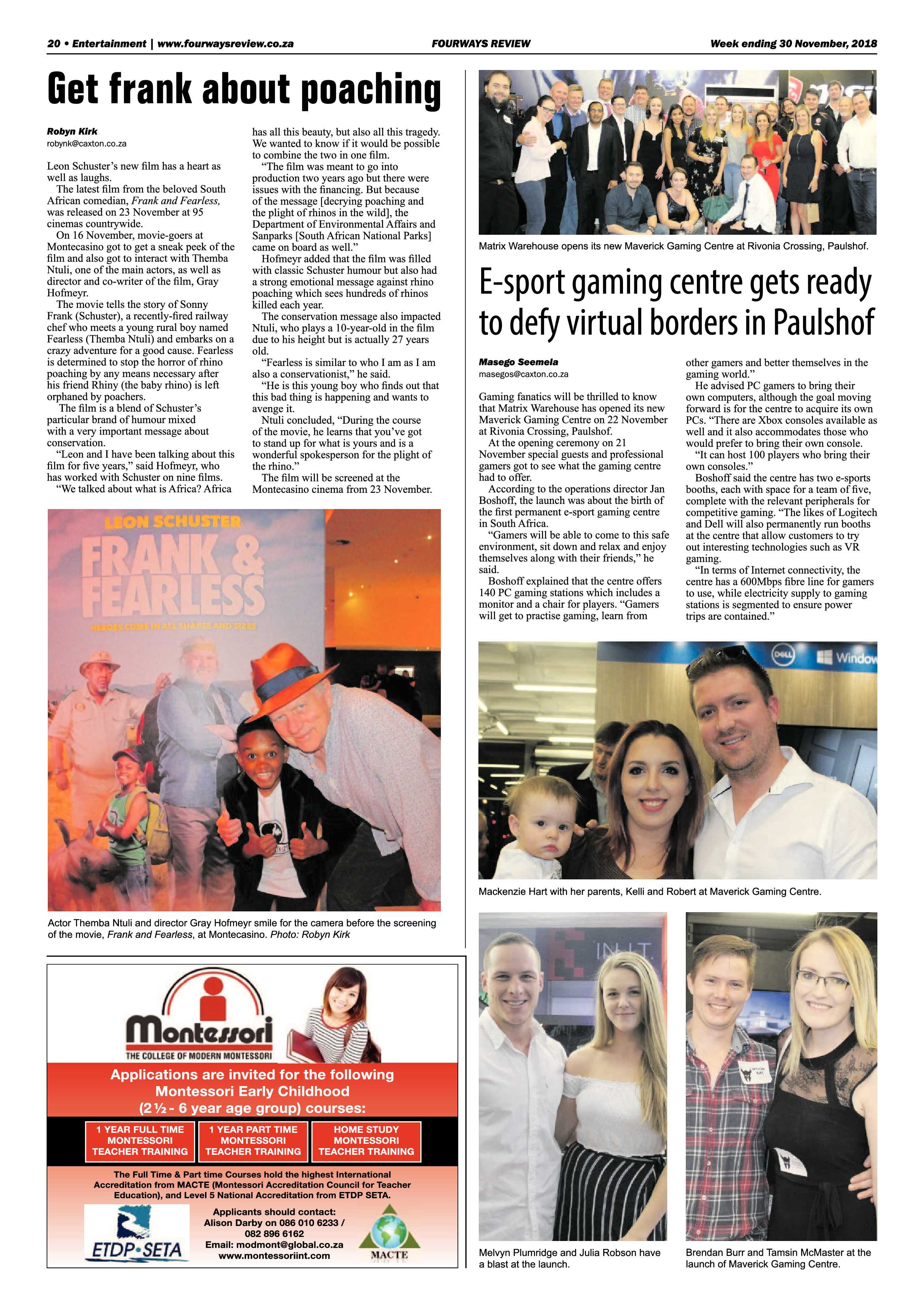 Fourways Review 30 November, 2018 page 20