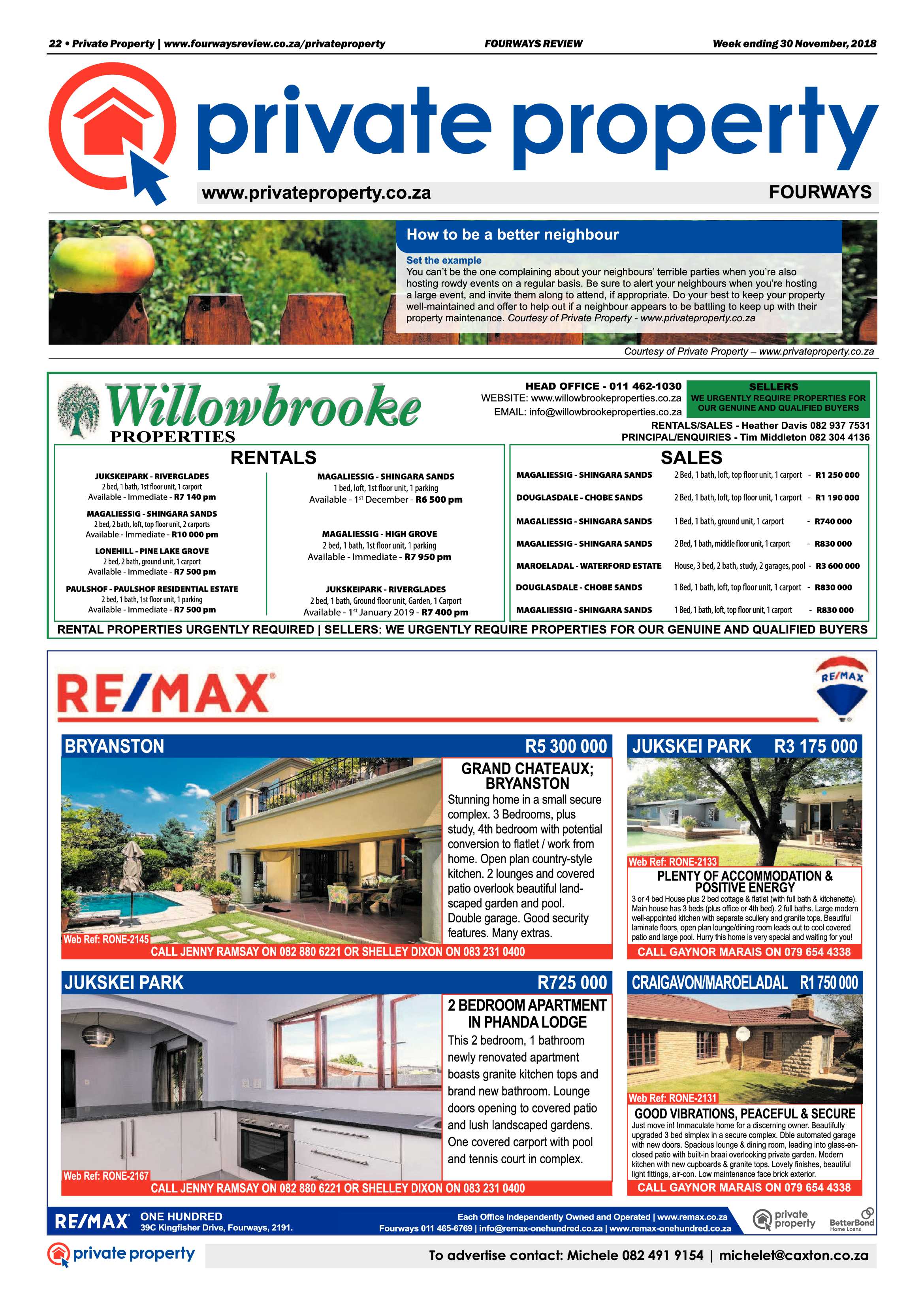 Fourways Review 30 November, 2018 page 22