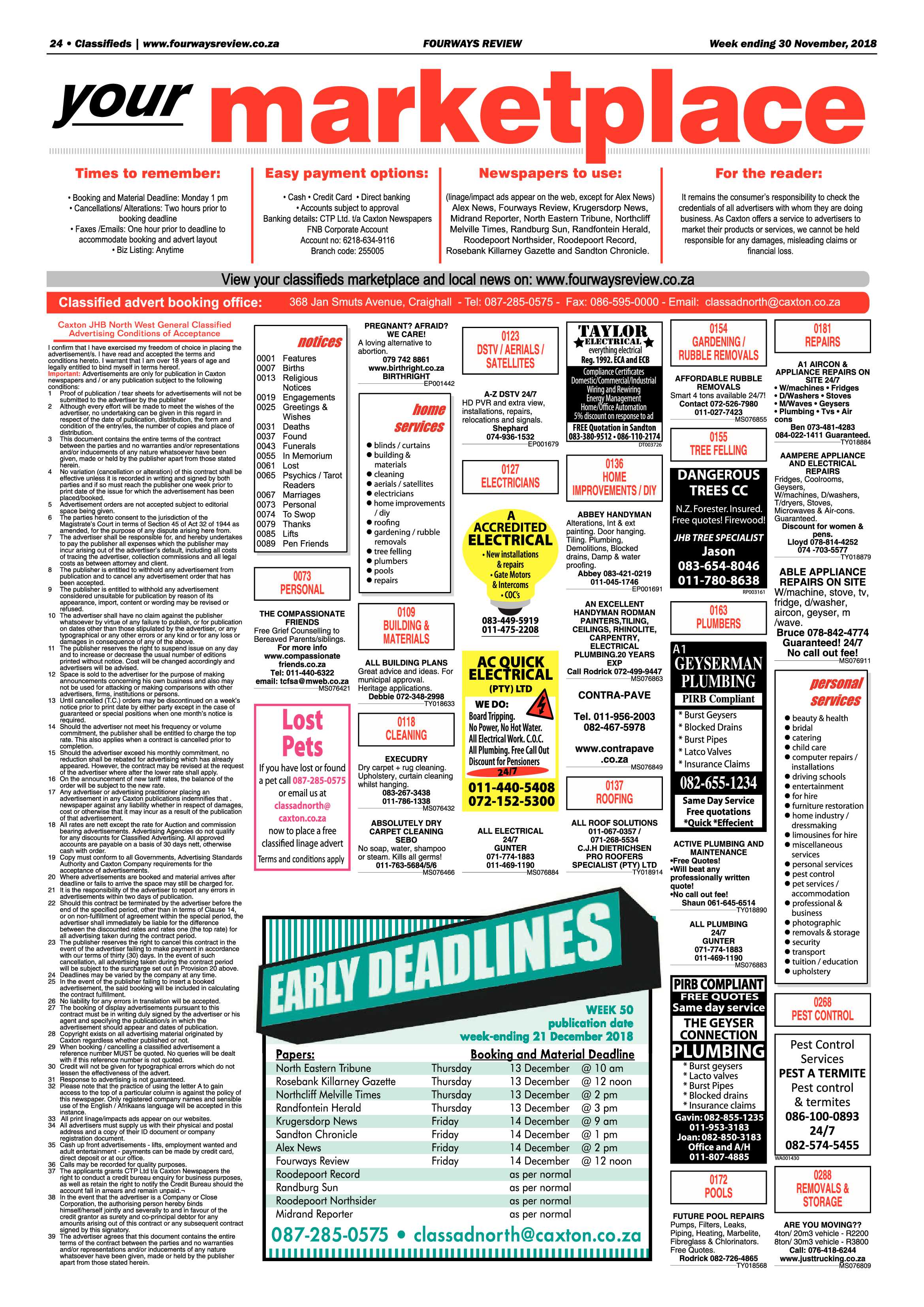 Fourways Review 30 November, 2018 page 24