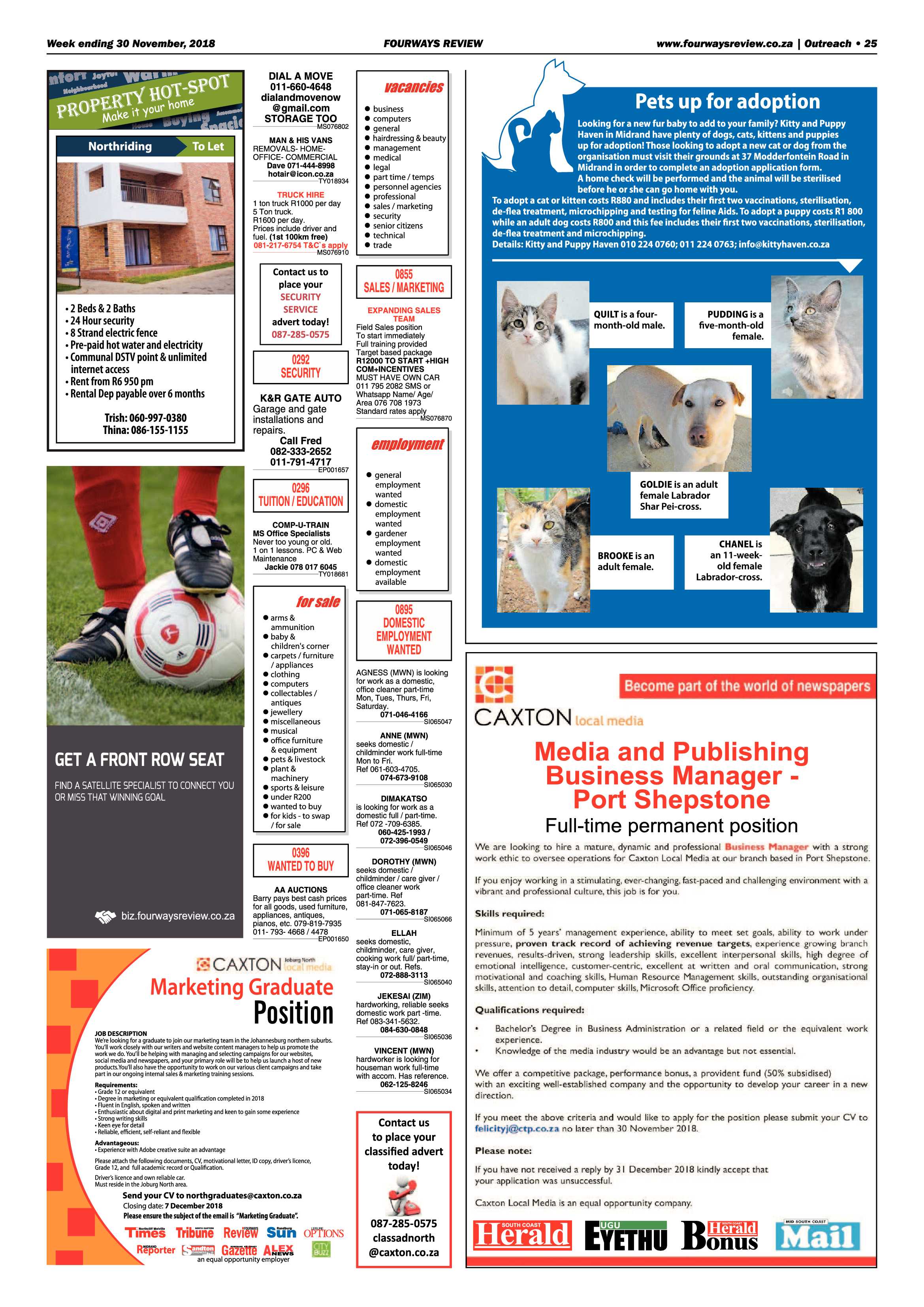 Fourways Review 30 November, 2018 page 25