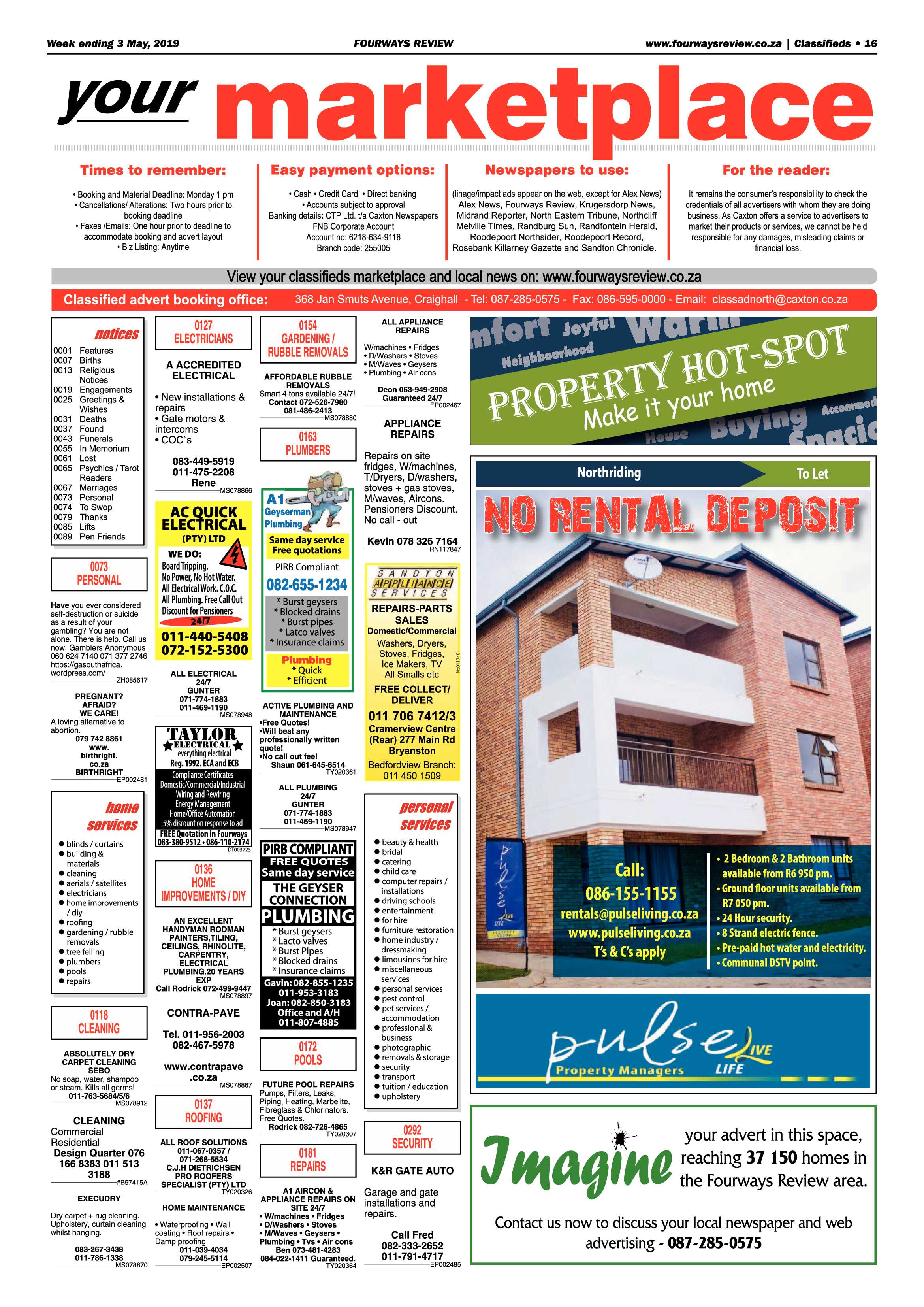 Fourways Review 3 May, 2019 page 16