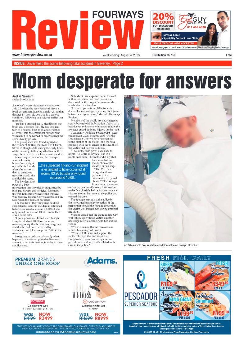 Fourways Review 4 August 2023 page 1