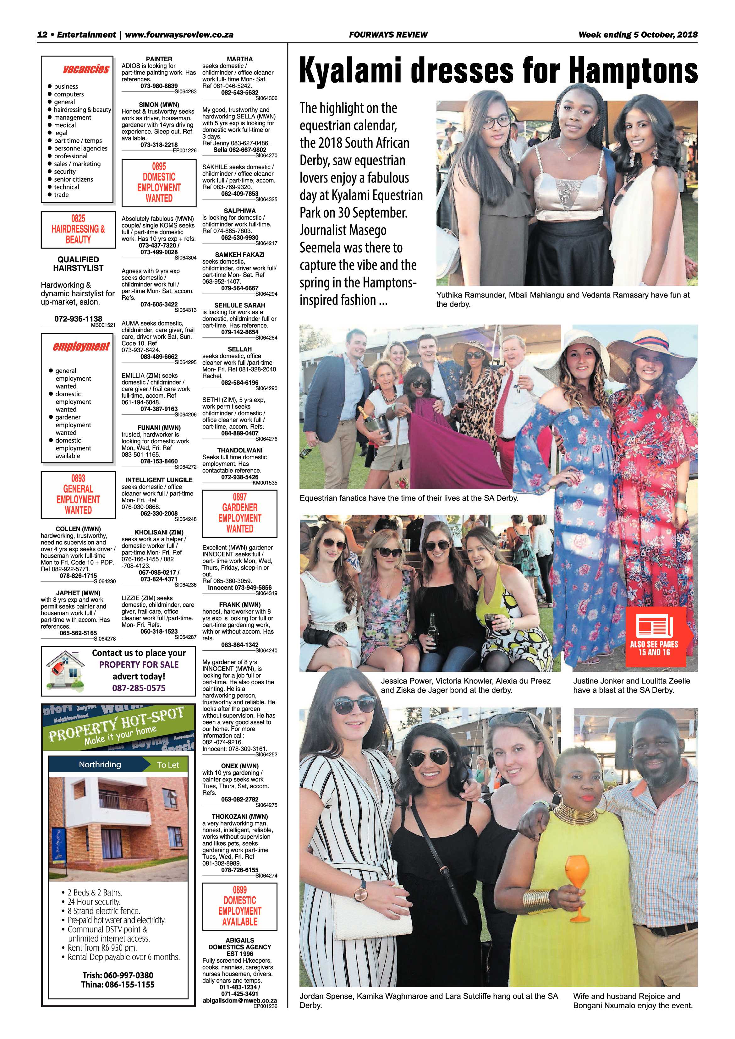 Fourways Review 5 October, 2018 page 12