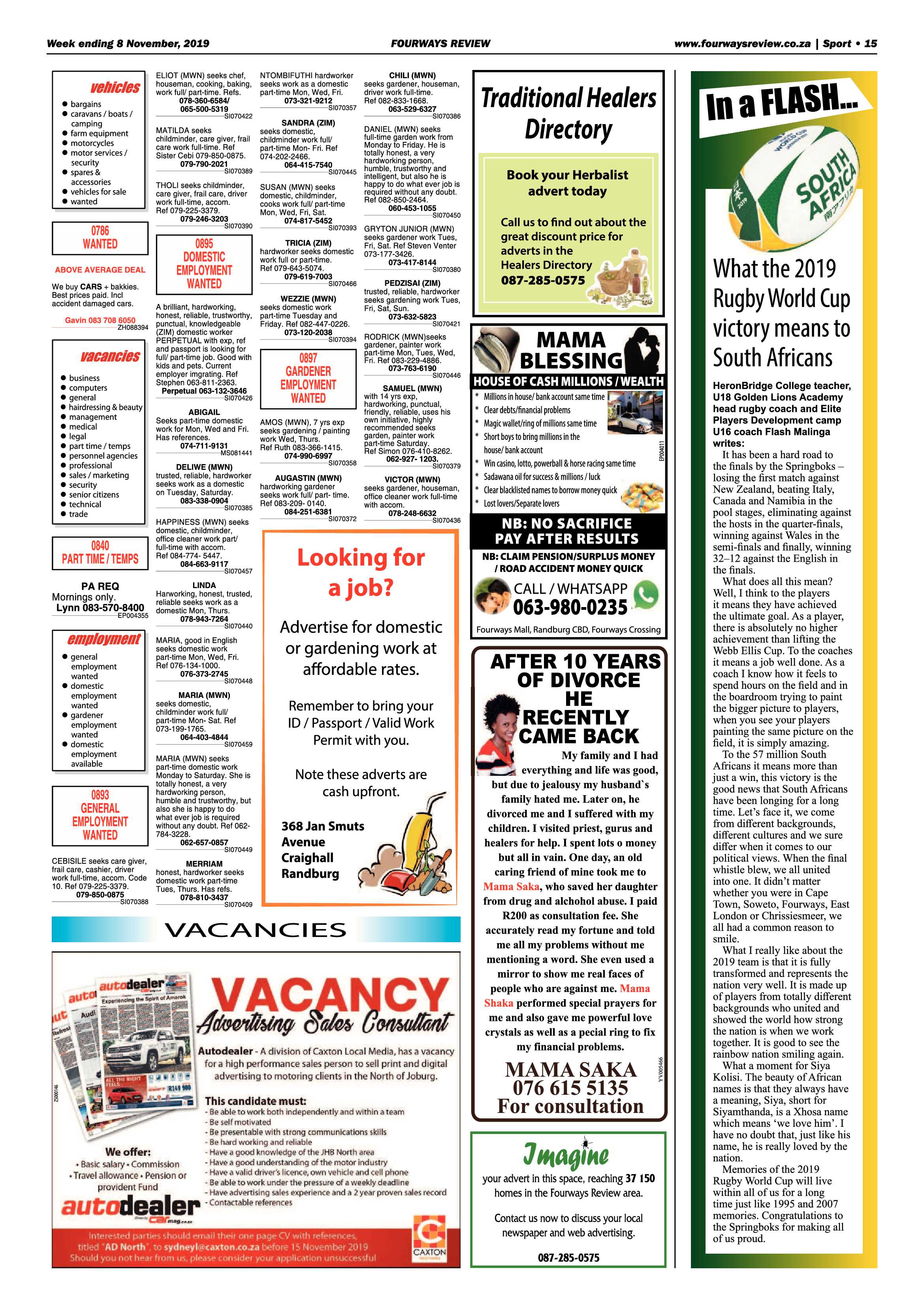 Fourways Review 6 November, 2019 page 15