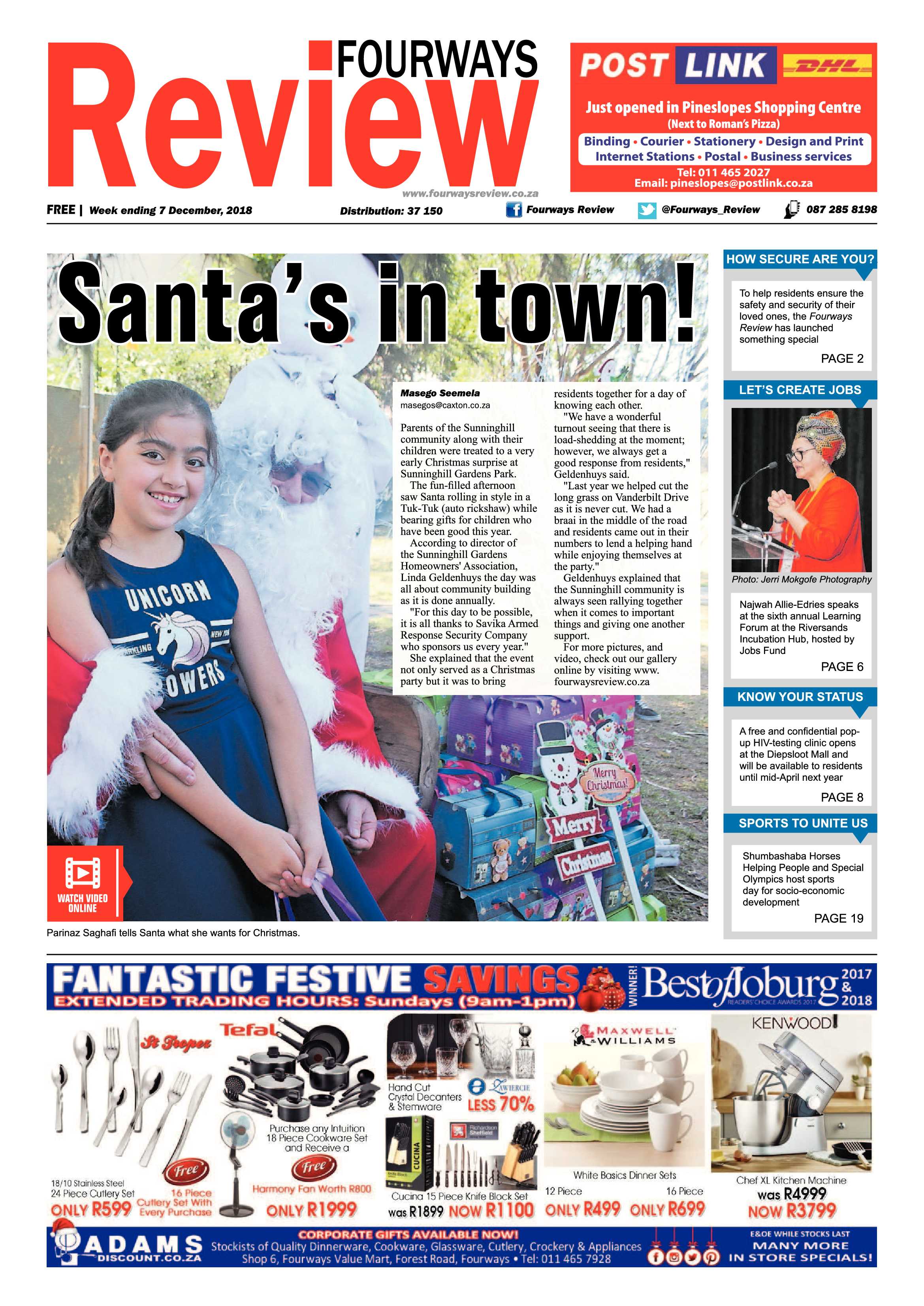 Fourways Review 7 December, 2018 page 1