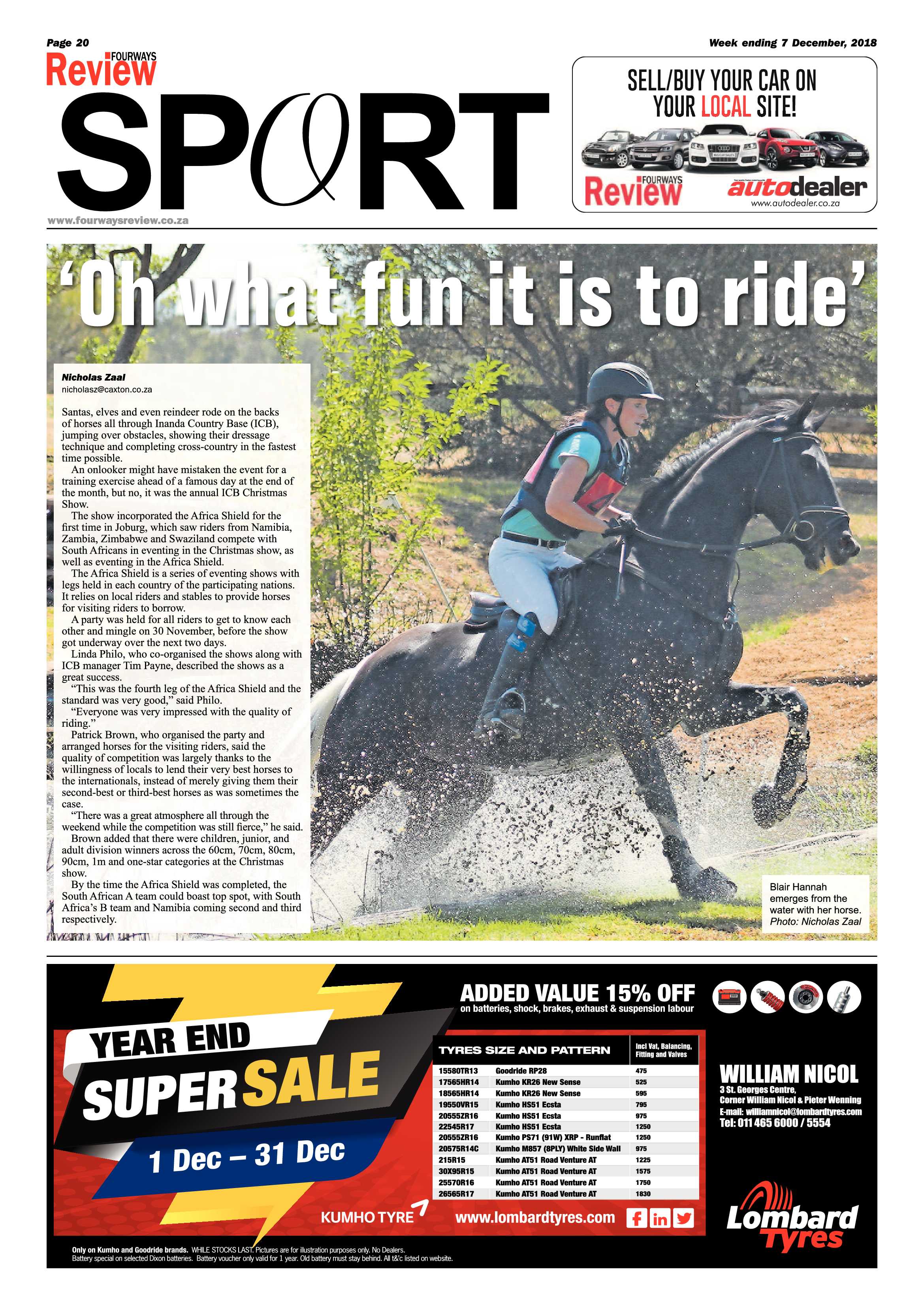 Fourways Review 7 December, 2018 page 20