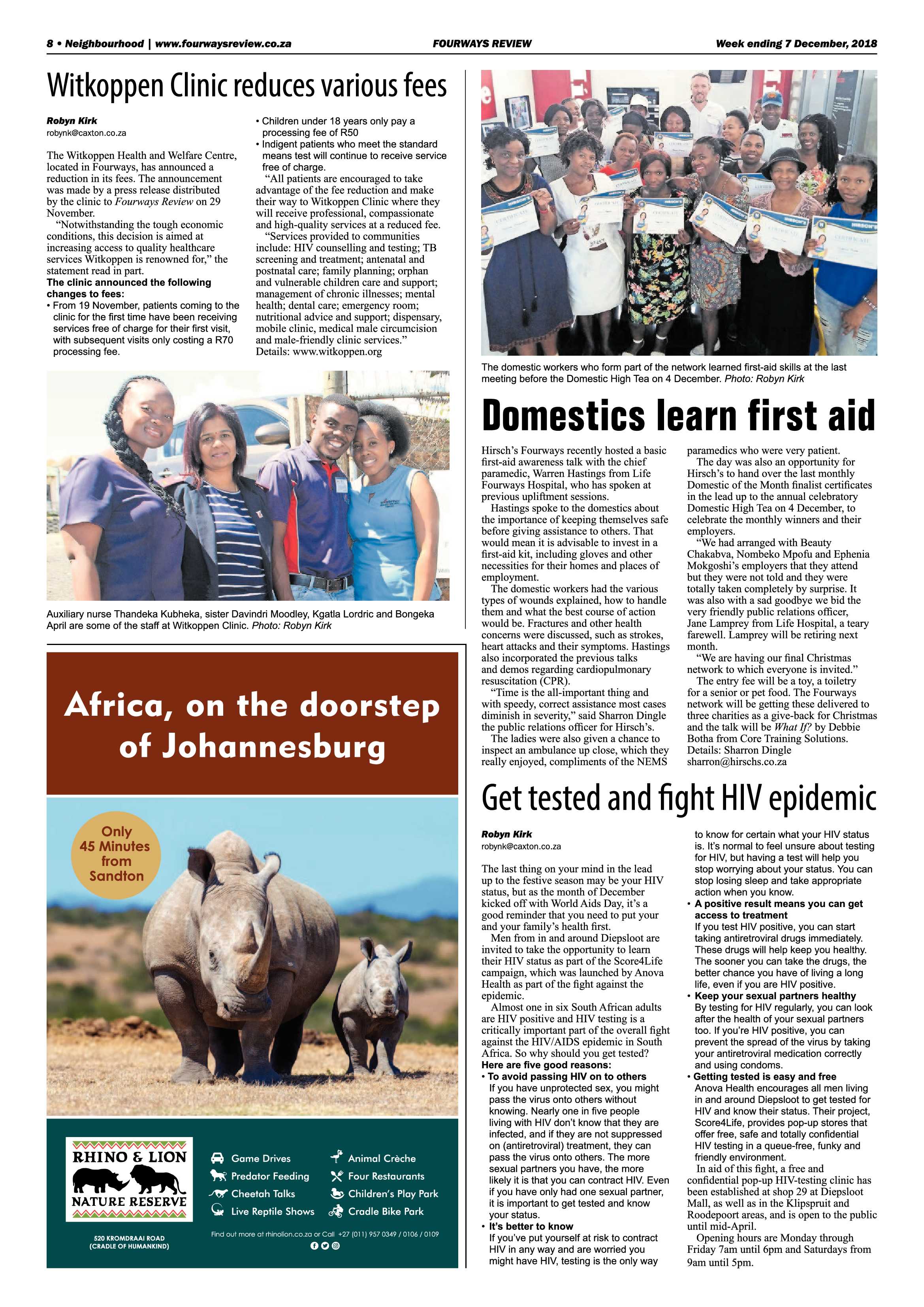 Fourways Review 7 December, 2018 page 8