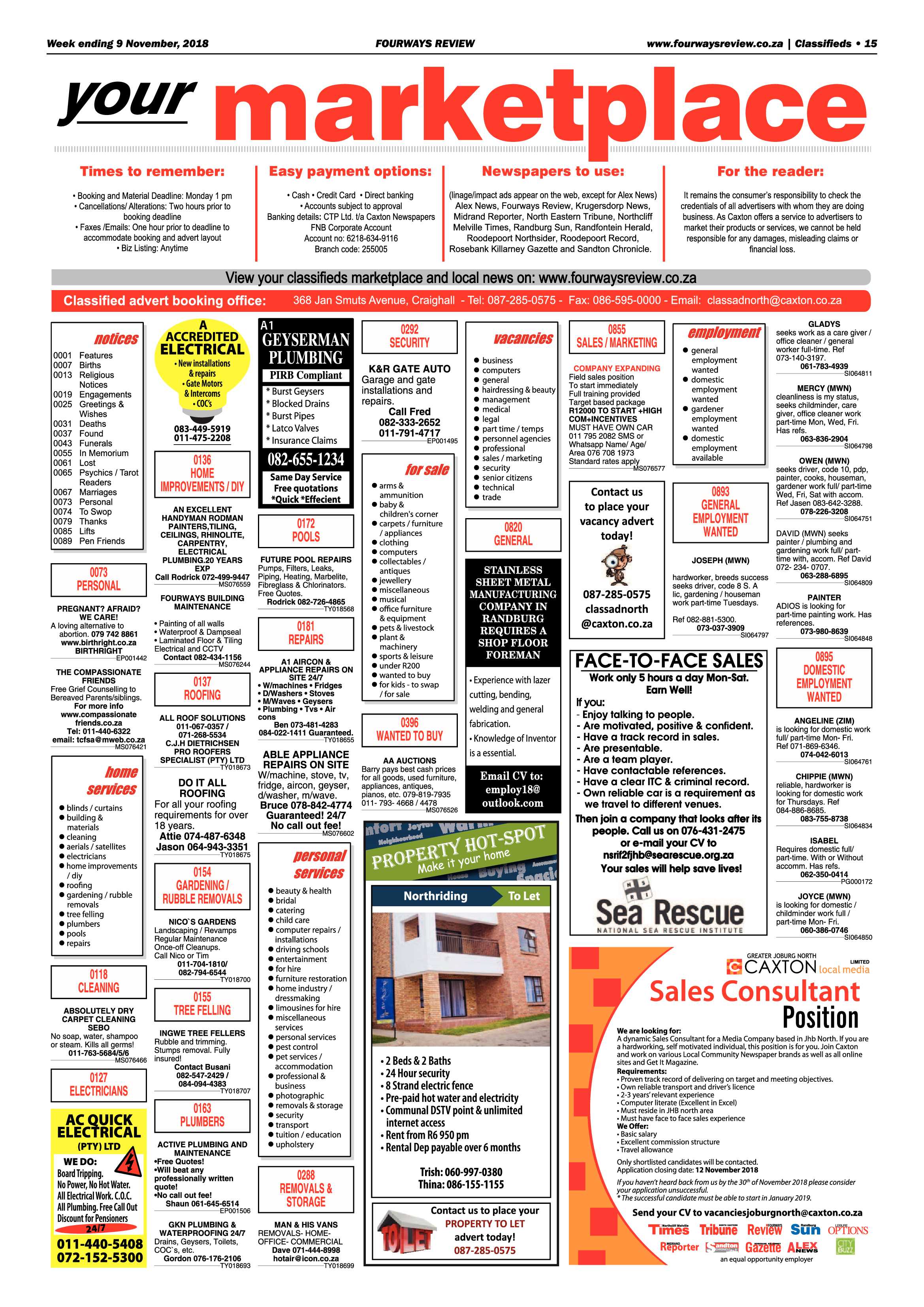 Fourways Review 9 November, 2018 page 15
