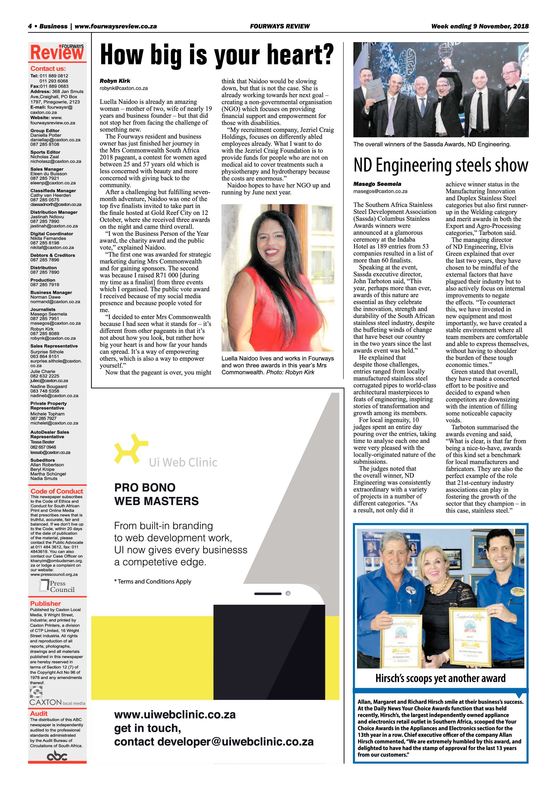 Fourways Review 9 November, 2018 page 4