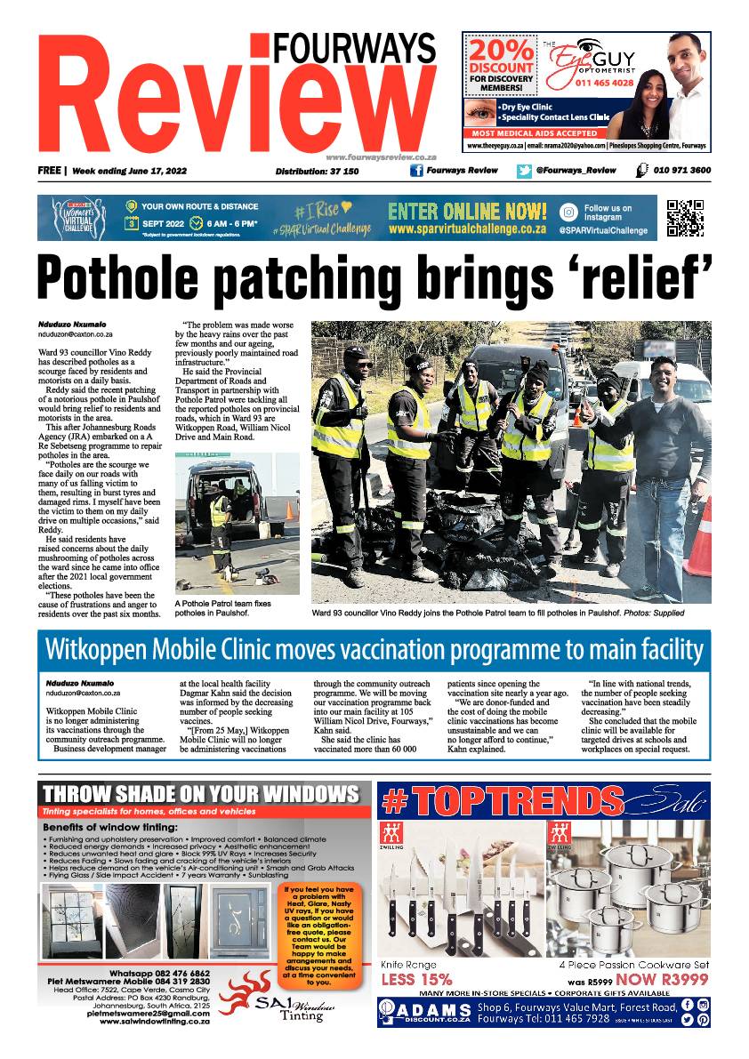 Fourways Review June 17 2022 page 1