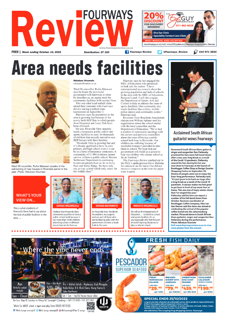 Fourways Review Oct 14 2022 page 1