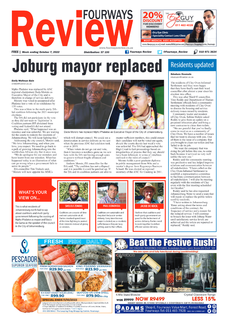 Fourways Review October 7 2022 page 1