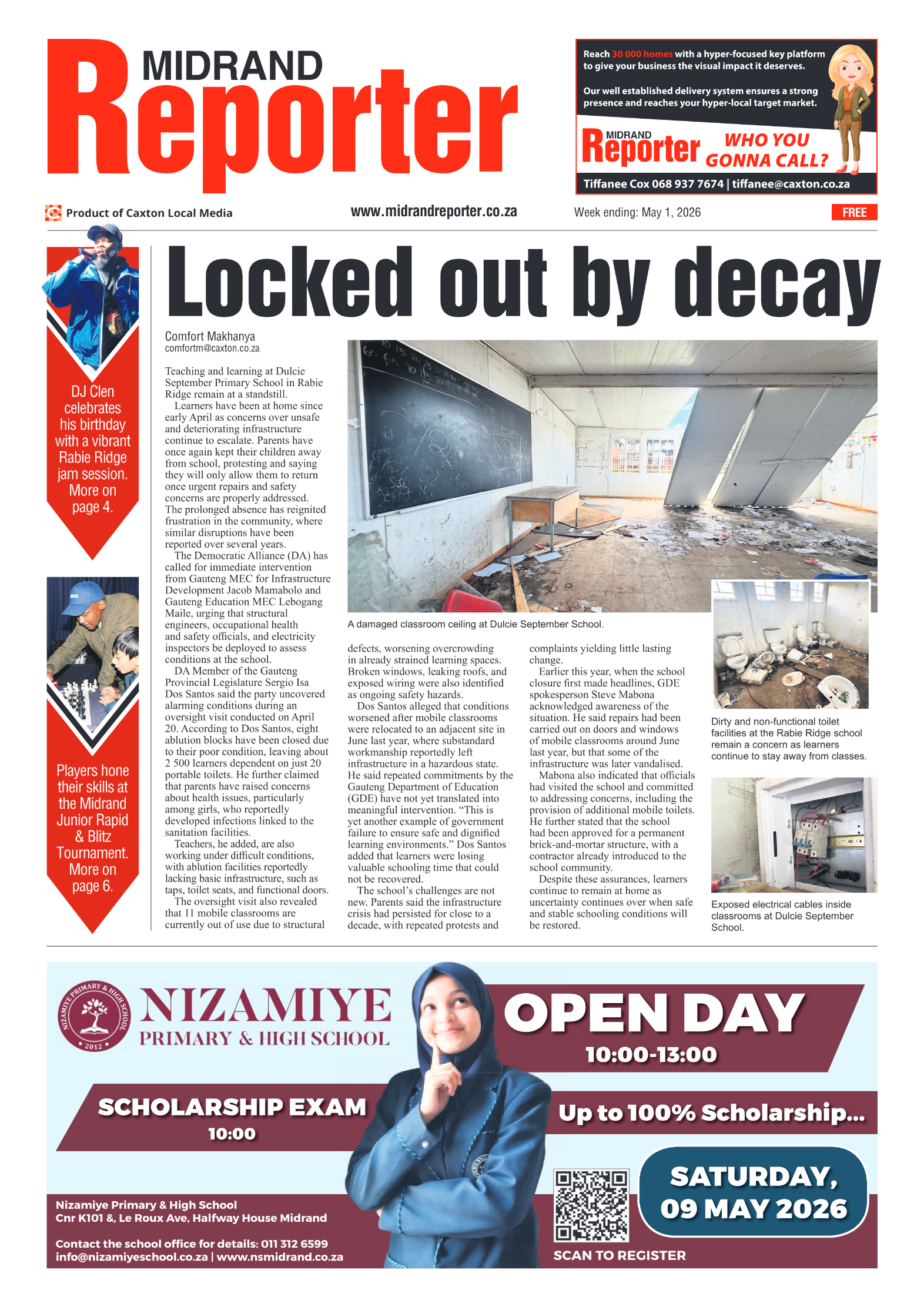 Midrand Reporter 1 May 2026 page 1