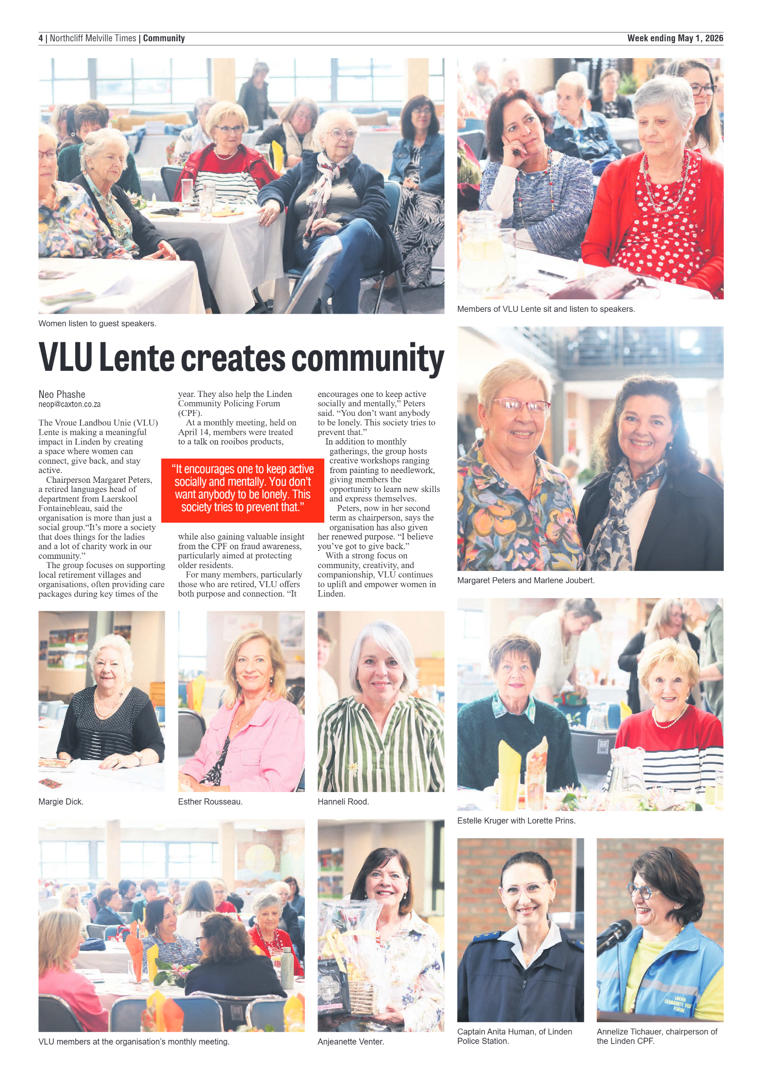 Northcliff Melville Times 1 May 2026 page 4