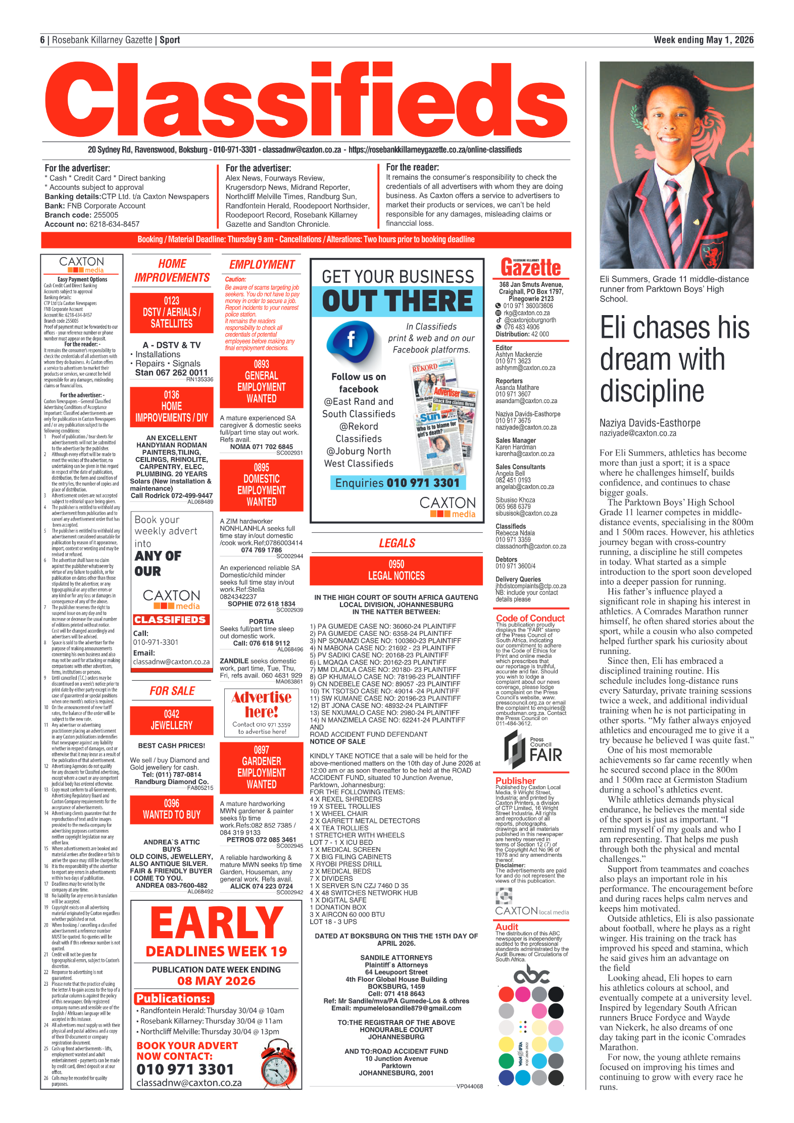 Rosebank Killarney Gazette 1 May 2026 page 6