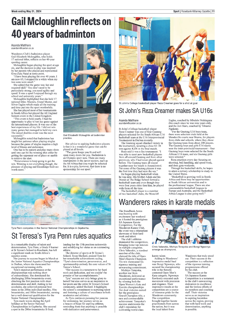 Rosebank Killarney Gazette 31 May 2024 page 11