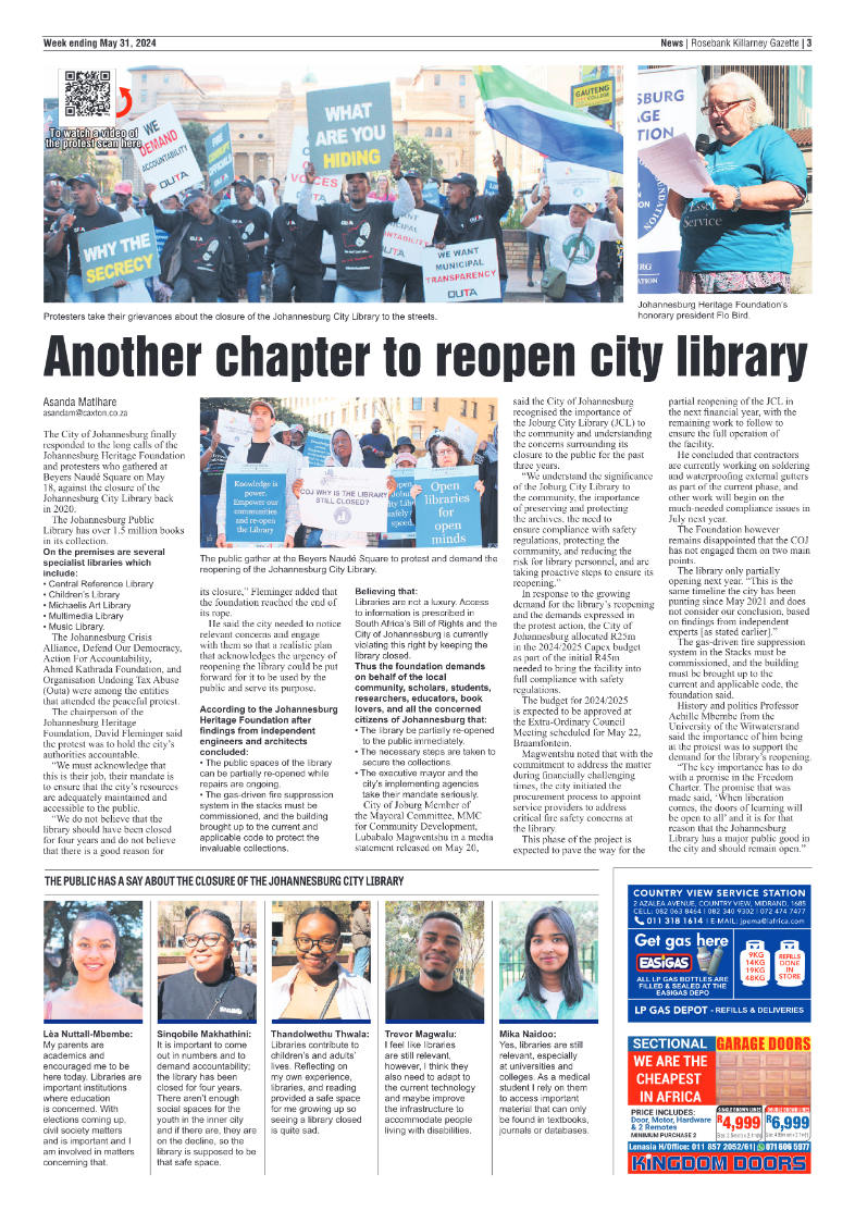 Rosebank Killarney Gazette 31 May 2024 page 3