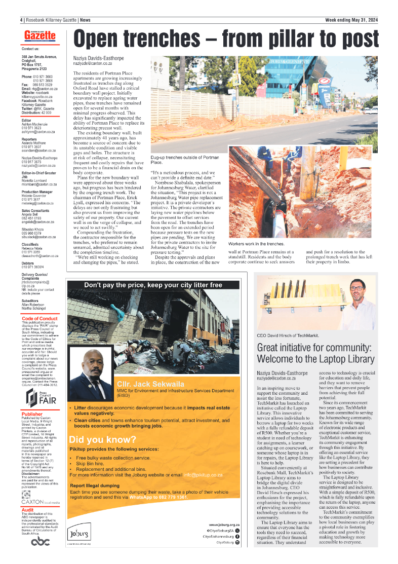 Rosebank Killarney Gazette 31 May 2024 page 4