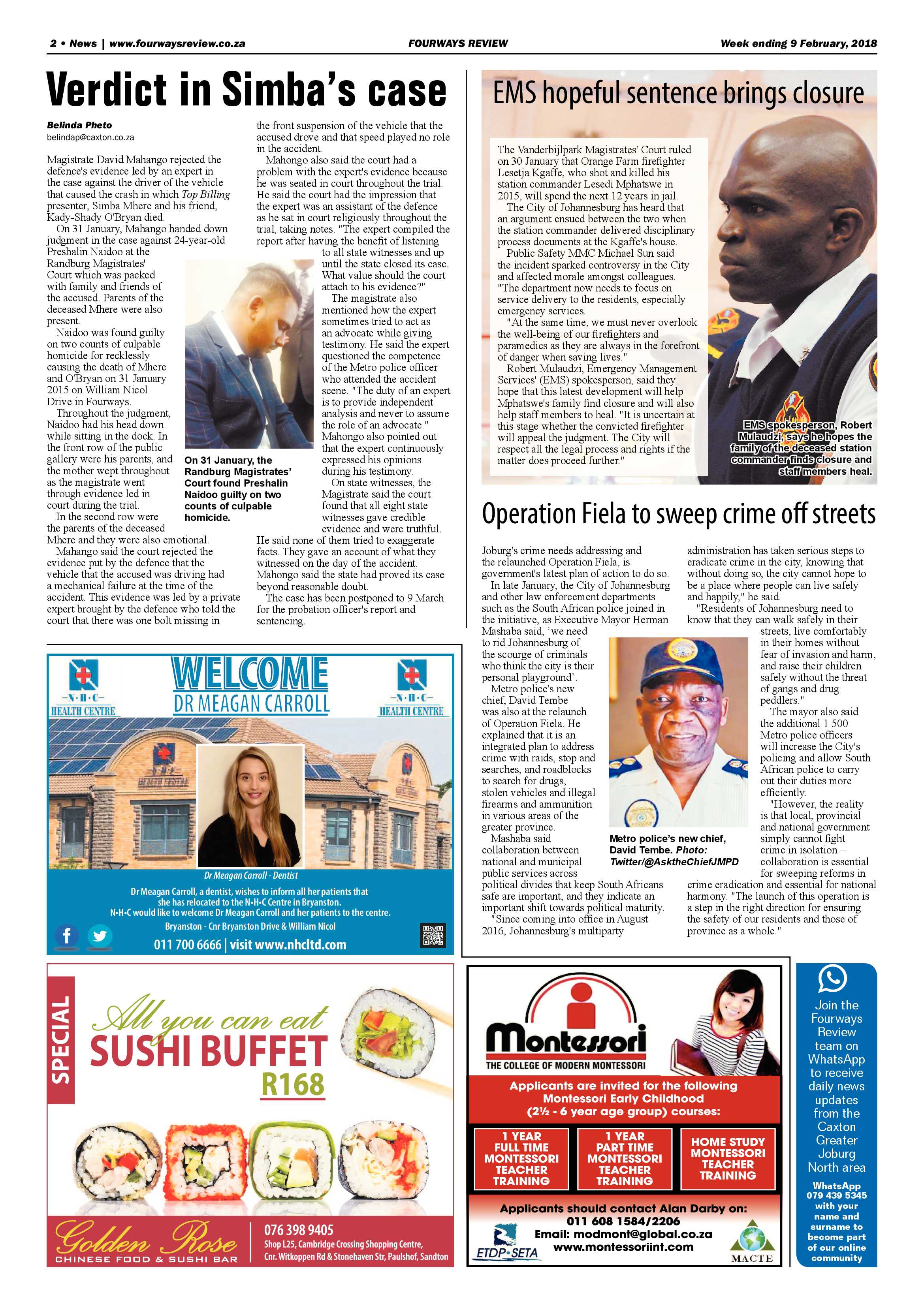 Fourways Review – Feb 9, 2018 page 2